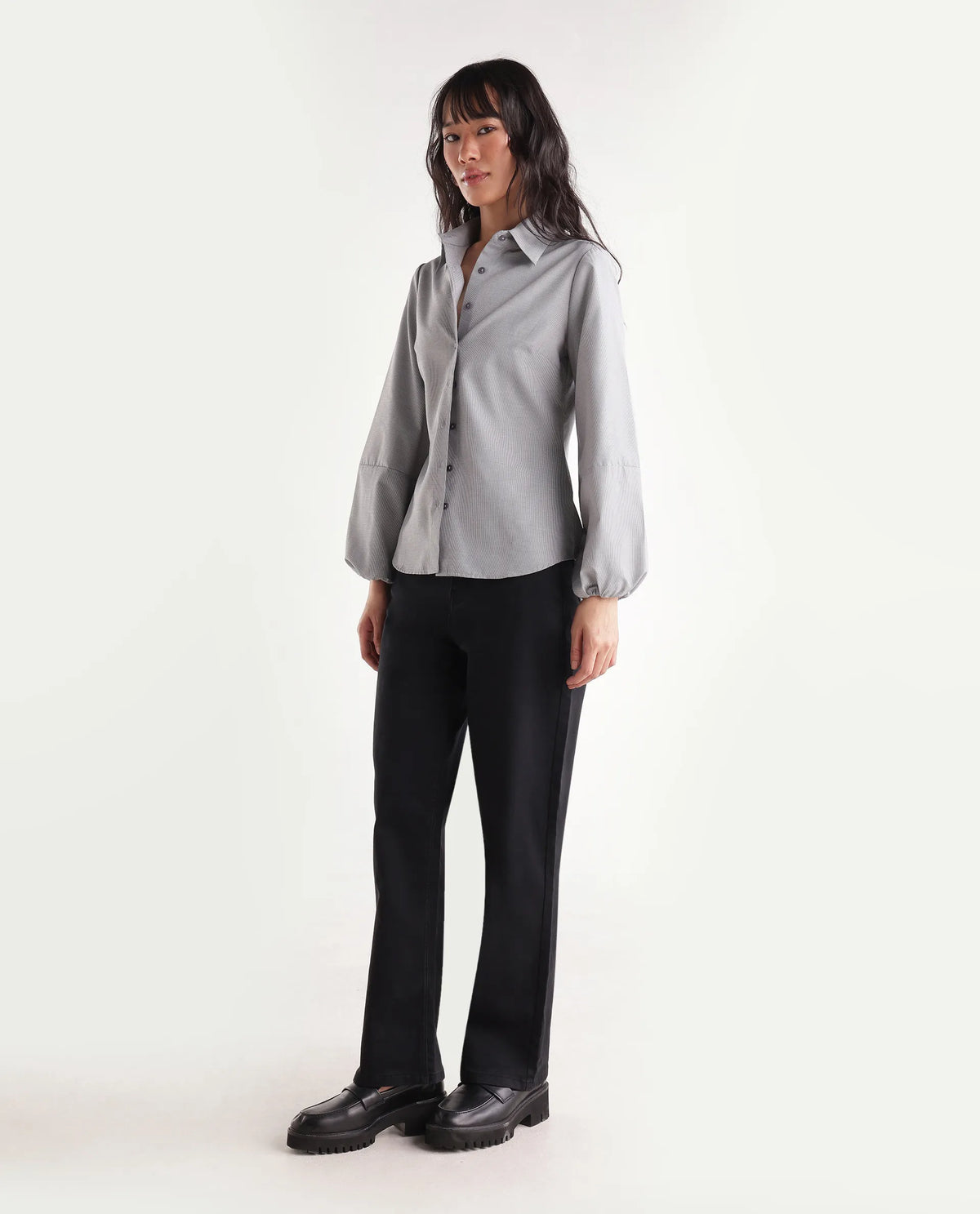 Rareism Women's Strank-6 Black Cotton Blend Shank And Zipper Ankle Straight Plain Jeans