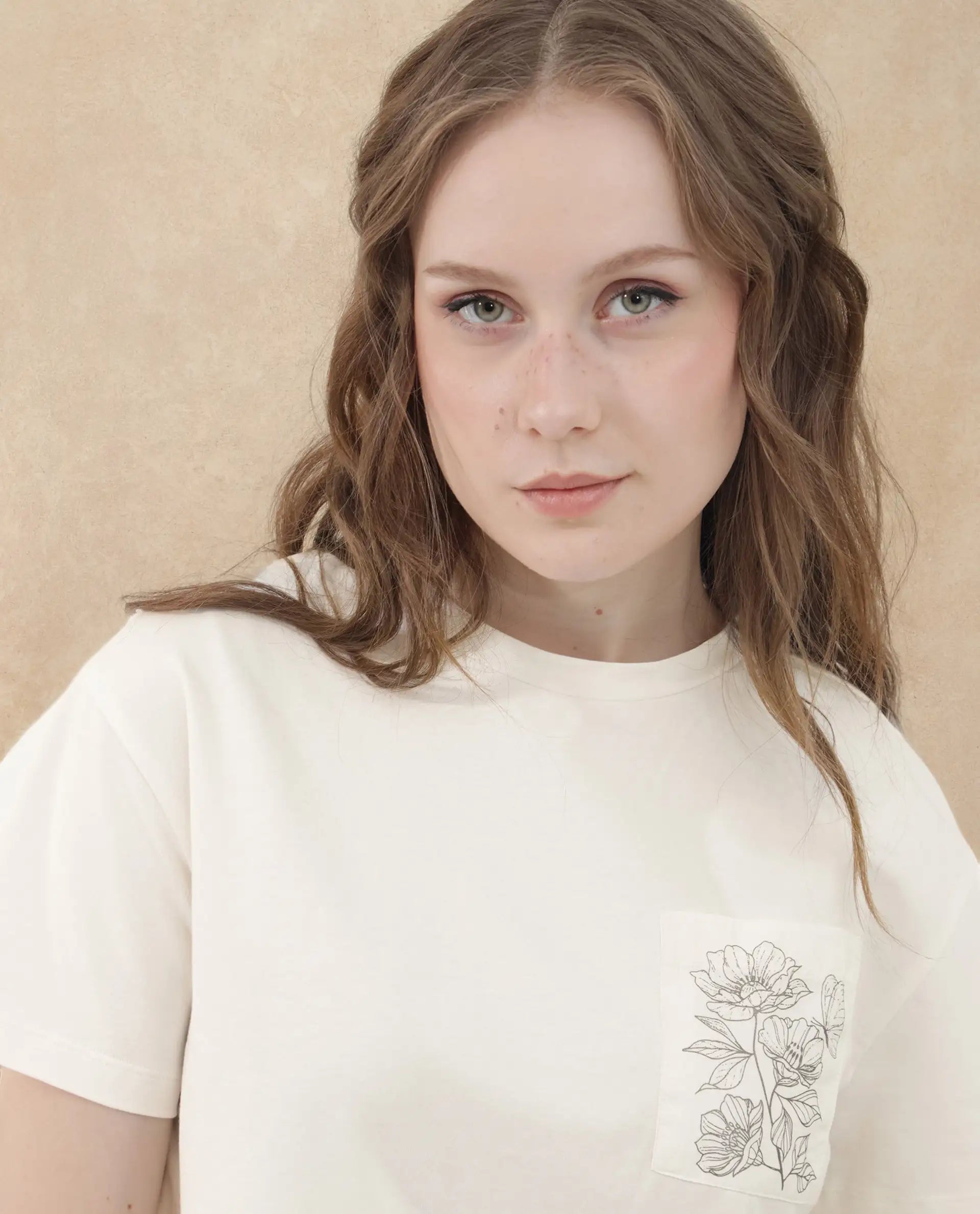 Rareism Women Strankle Off White Cotton Elastane Fabric Crew Neck Knit Solid T-Shirt