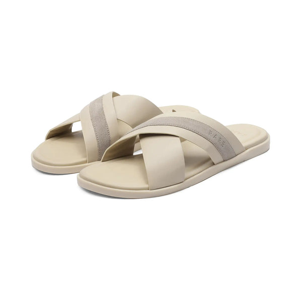 Rare Rabbit Men's Stride Beige Slip-On Closure Sandal