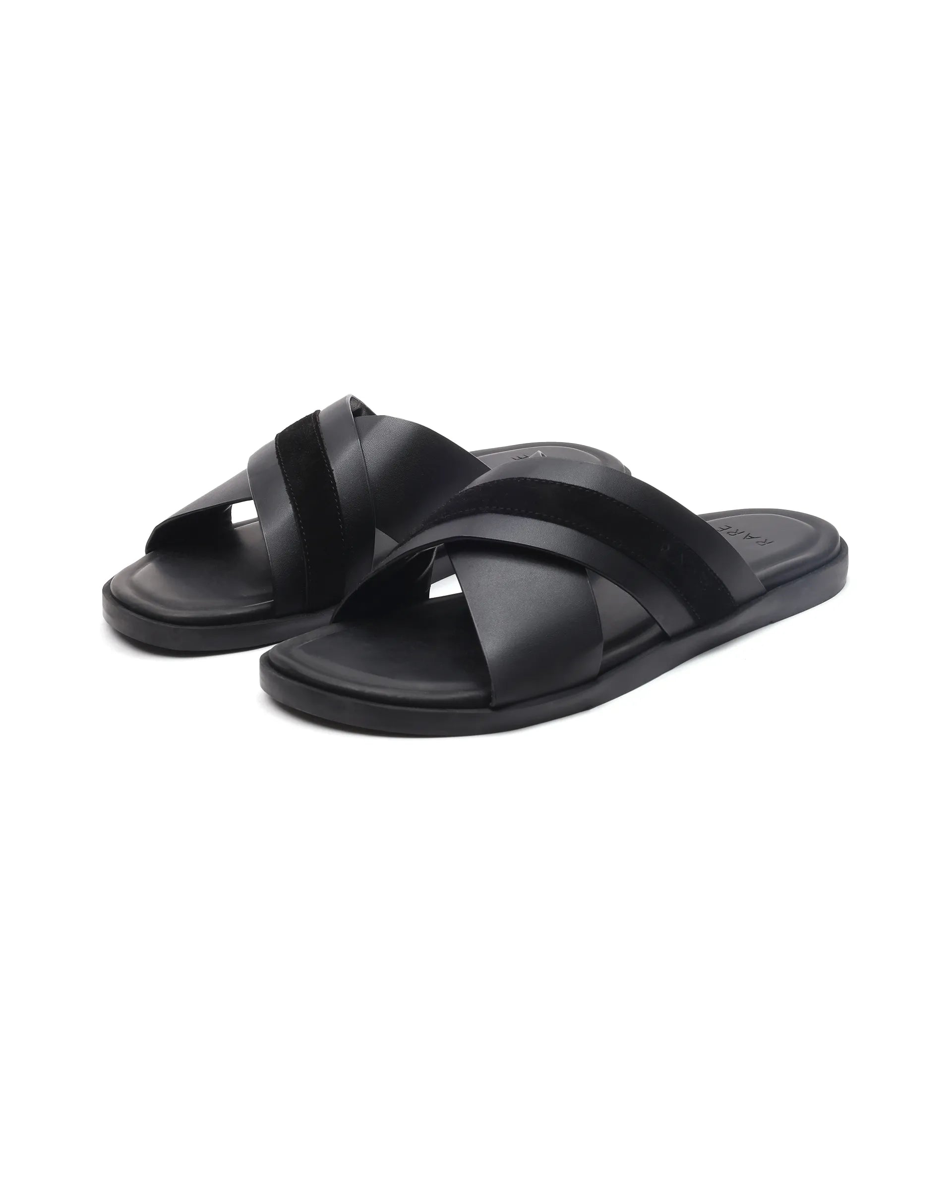 Rare Rabbit Men's Stride Black Slip-On Closure Sandal