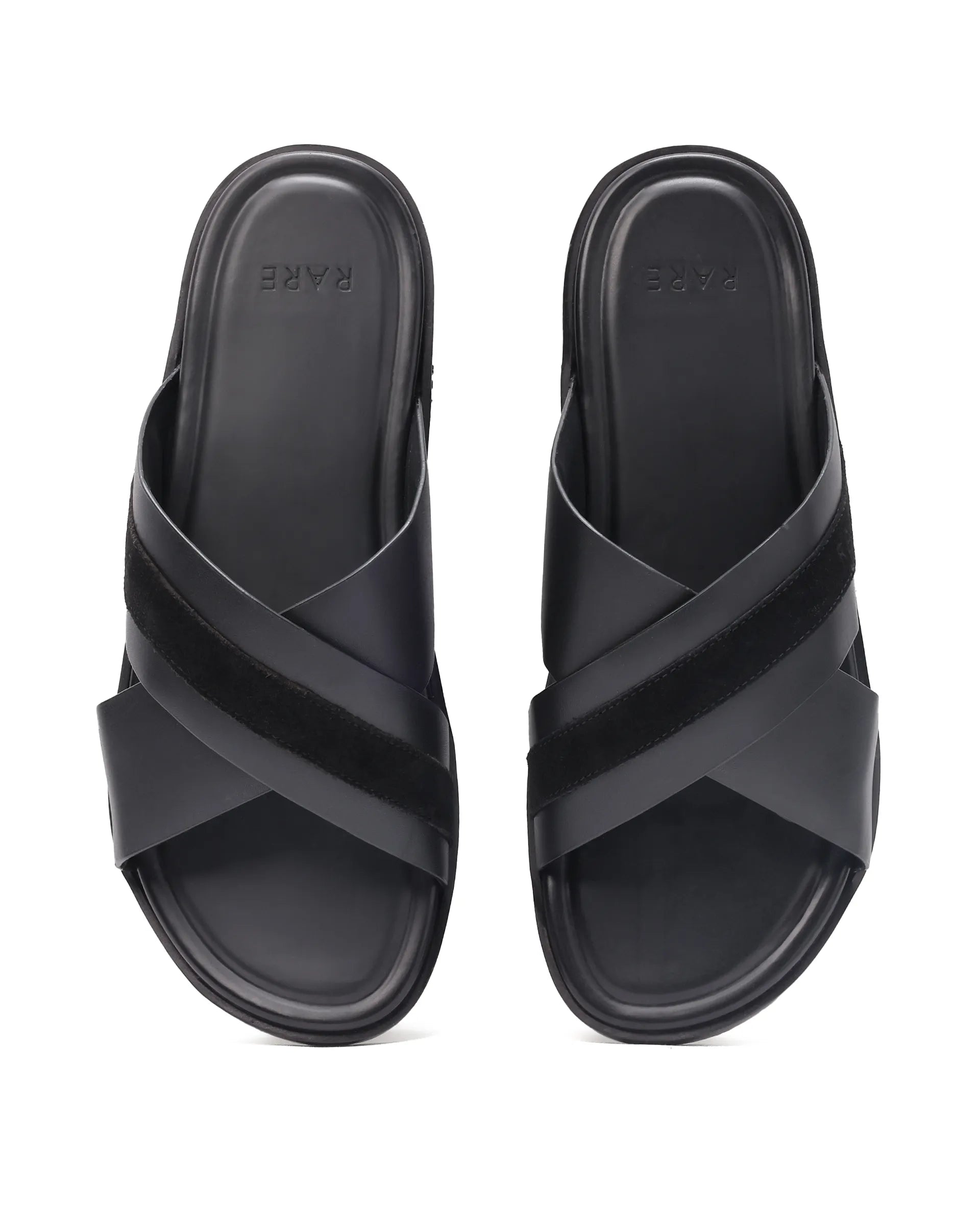 Rare Rabbit Men's Stride Black Slip-On Closure Sandal