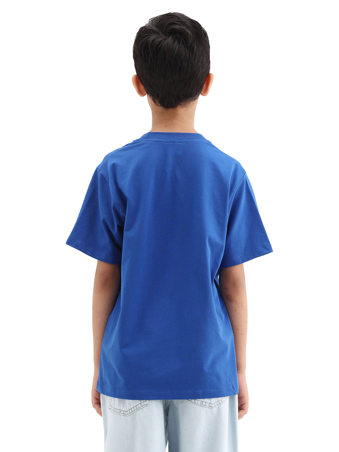 Rare Ones Kids Strike Blue Cotton Blend Fabric Pull On Closure Regular Fit Graphic Print T-Shirt