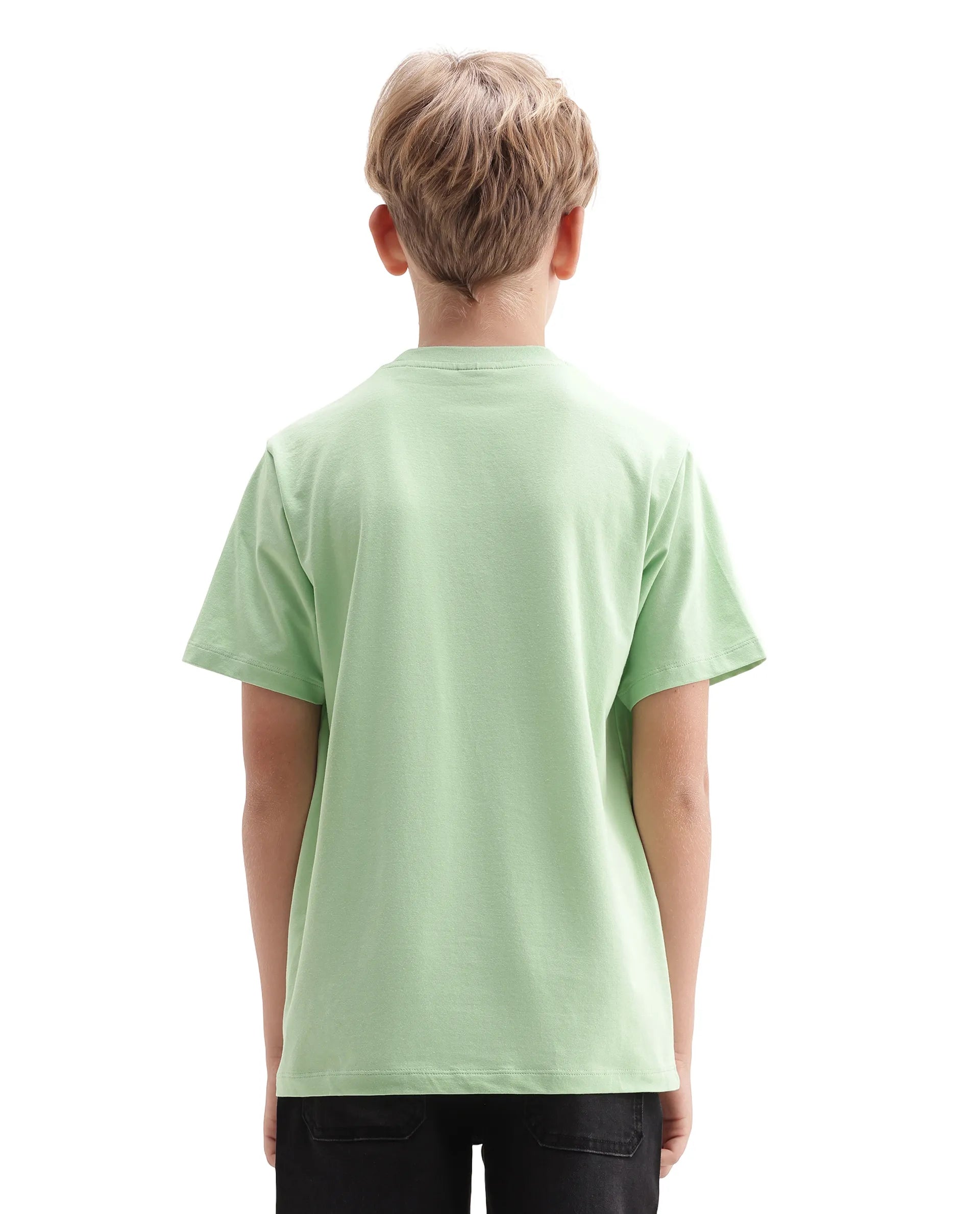 Rare Ones Kids Strike Light Green Cotton Blend Fabric Pull On Closure Regular Fit Graphic Print T-Shirt