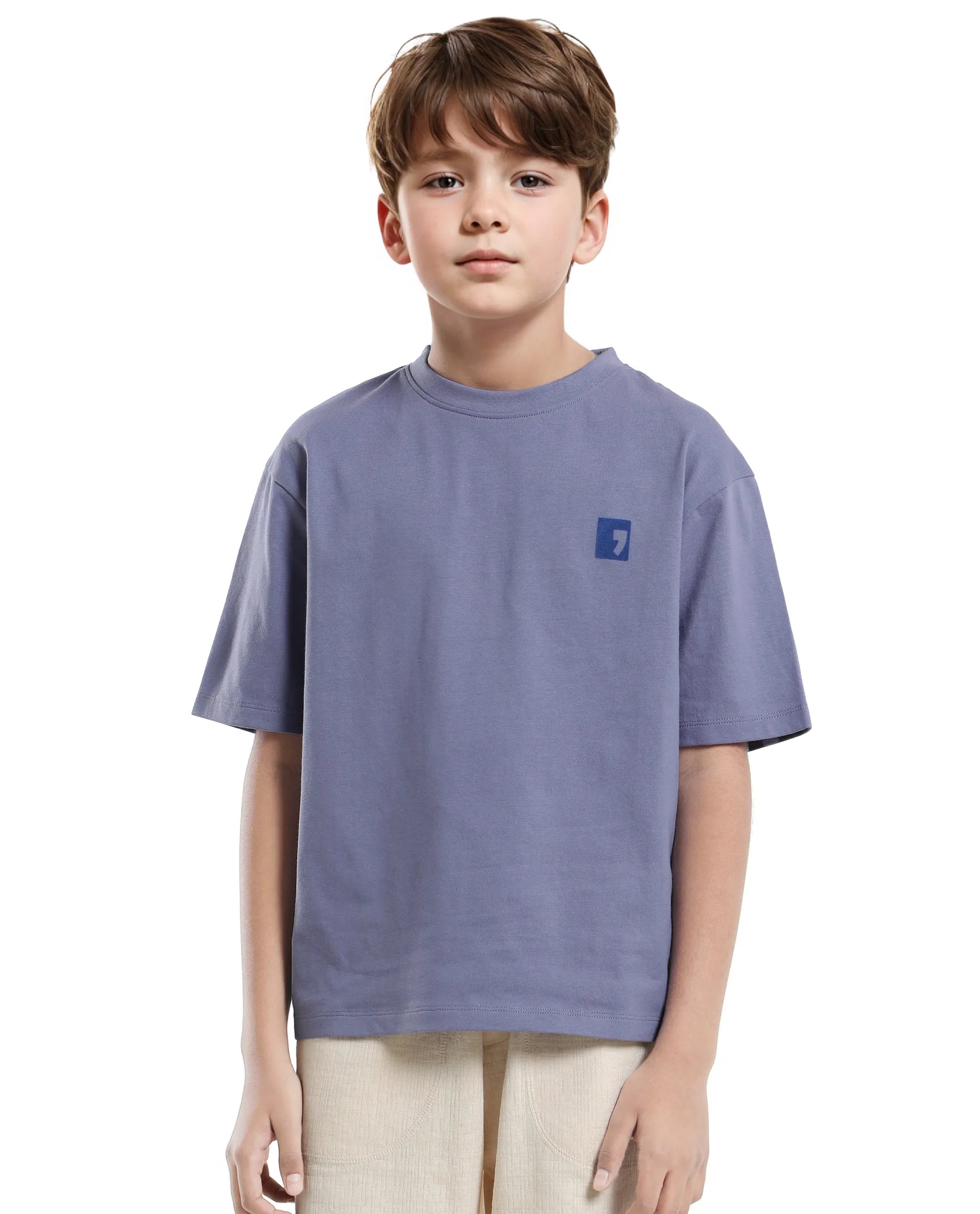 Rare Ones Kids Sudo Light Purple Cotton Graphic Printed Slip-On Oversized Fit T-Shirt