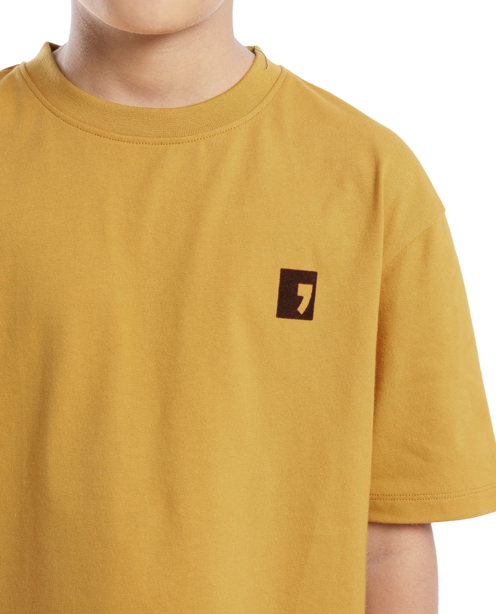 Rare Ones Kids Sudo Yellow Cotton Graphic Printed Slip-On Oversized Fit T-Shirt