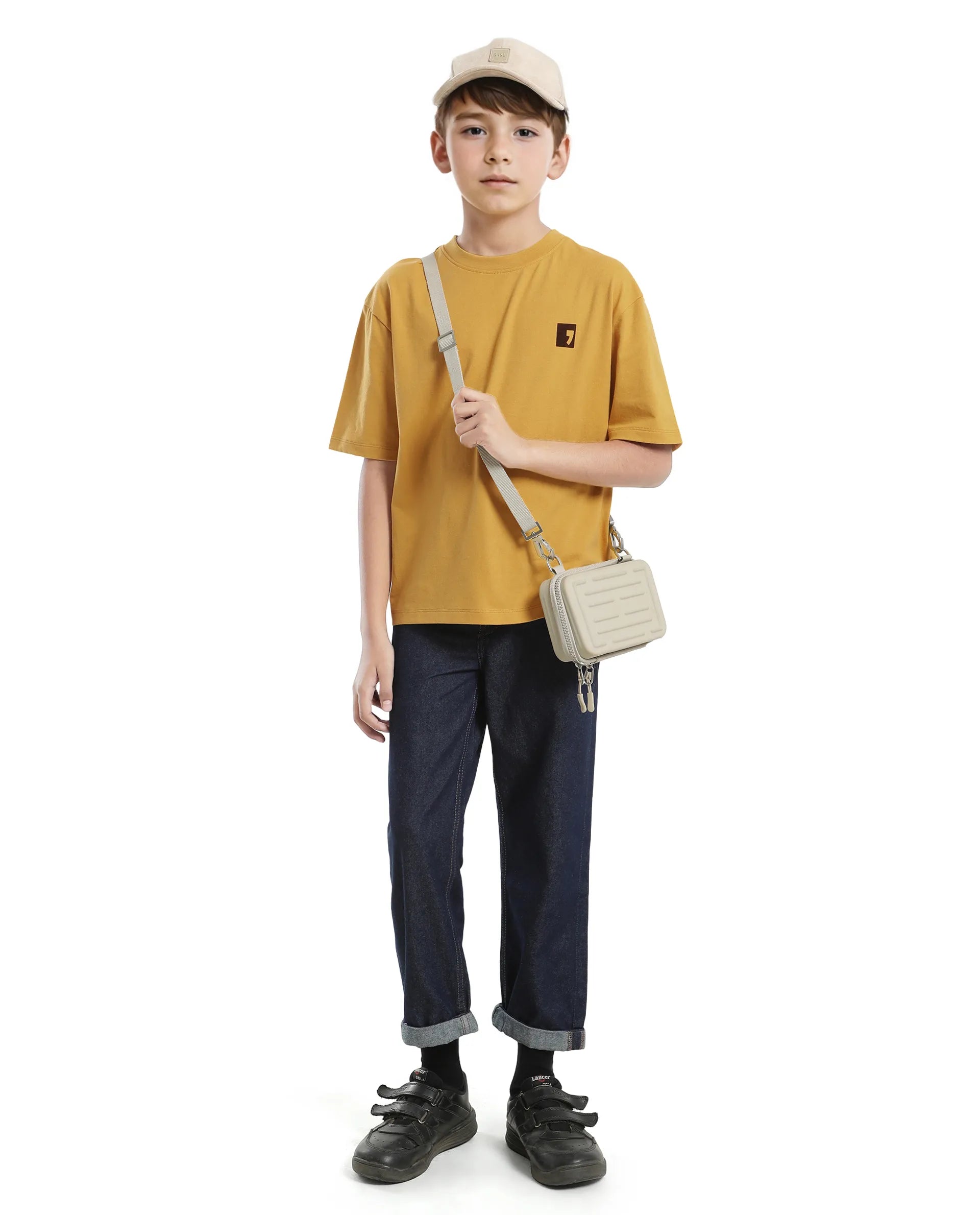 Rare Ones Kids Sudo Yellow Cotton Graphic Printed Slip-On Oversized Fit T-Shirt