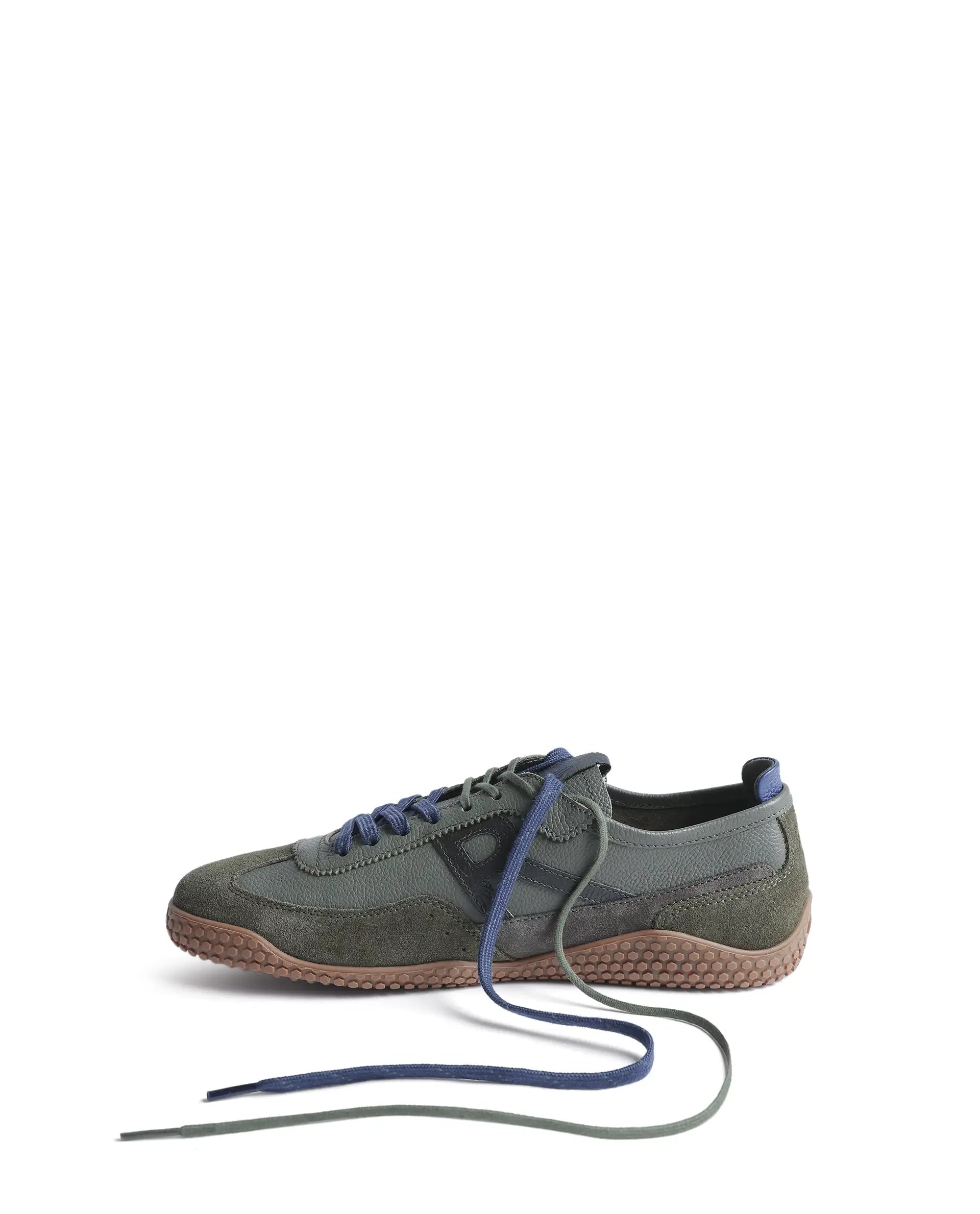 Rarez Men's Sugoi Membo Primary Army Green Leather Regular Sneaker
