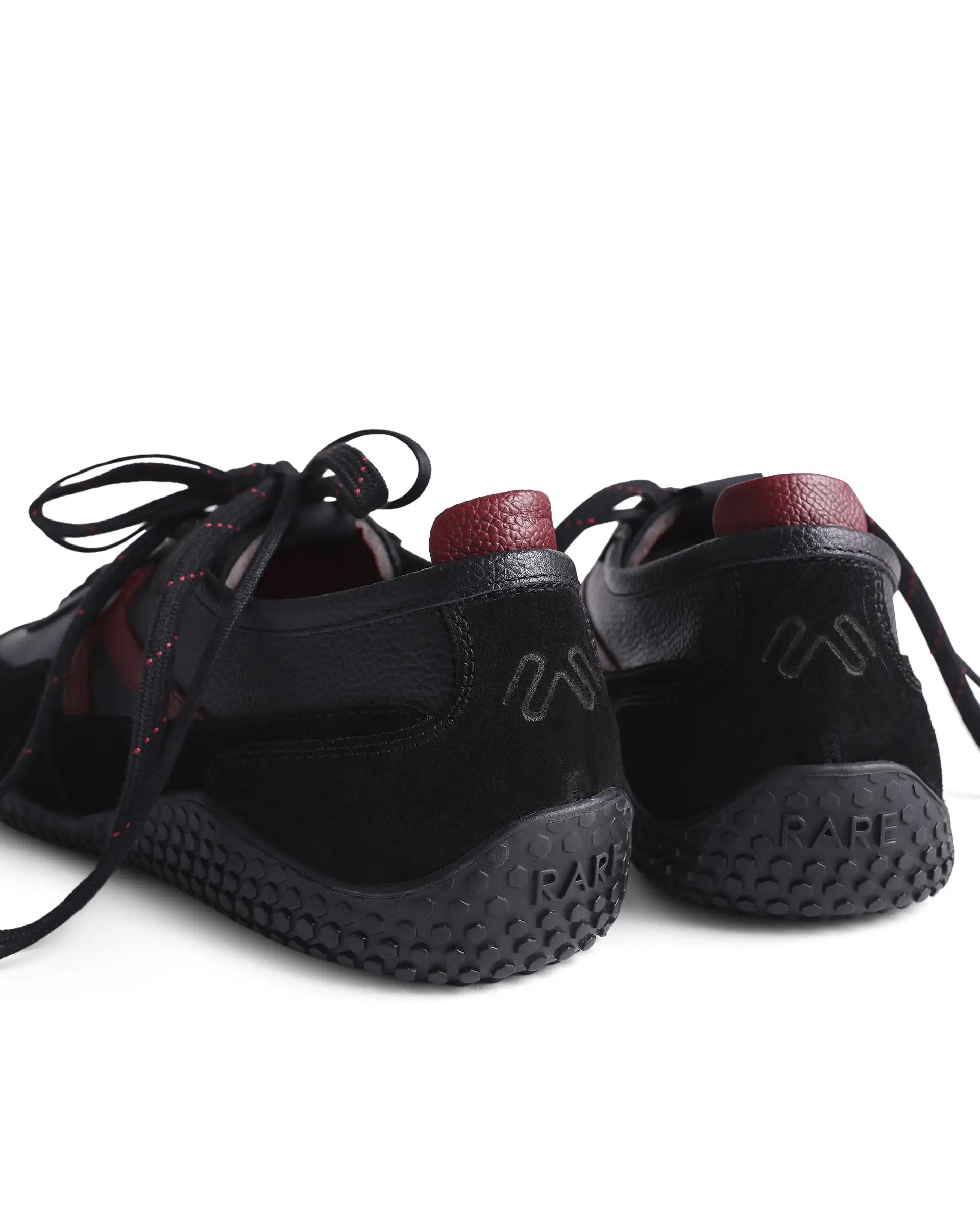 Rarez Men's Sugoi Membo Primary Black/Red Leather Regular Sneaker