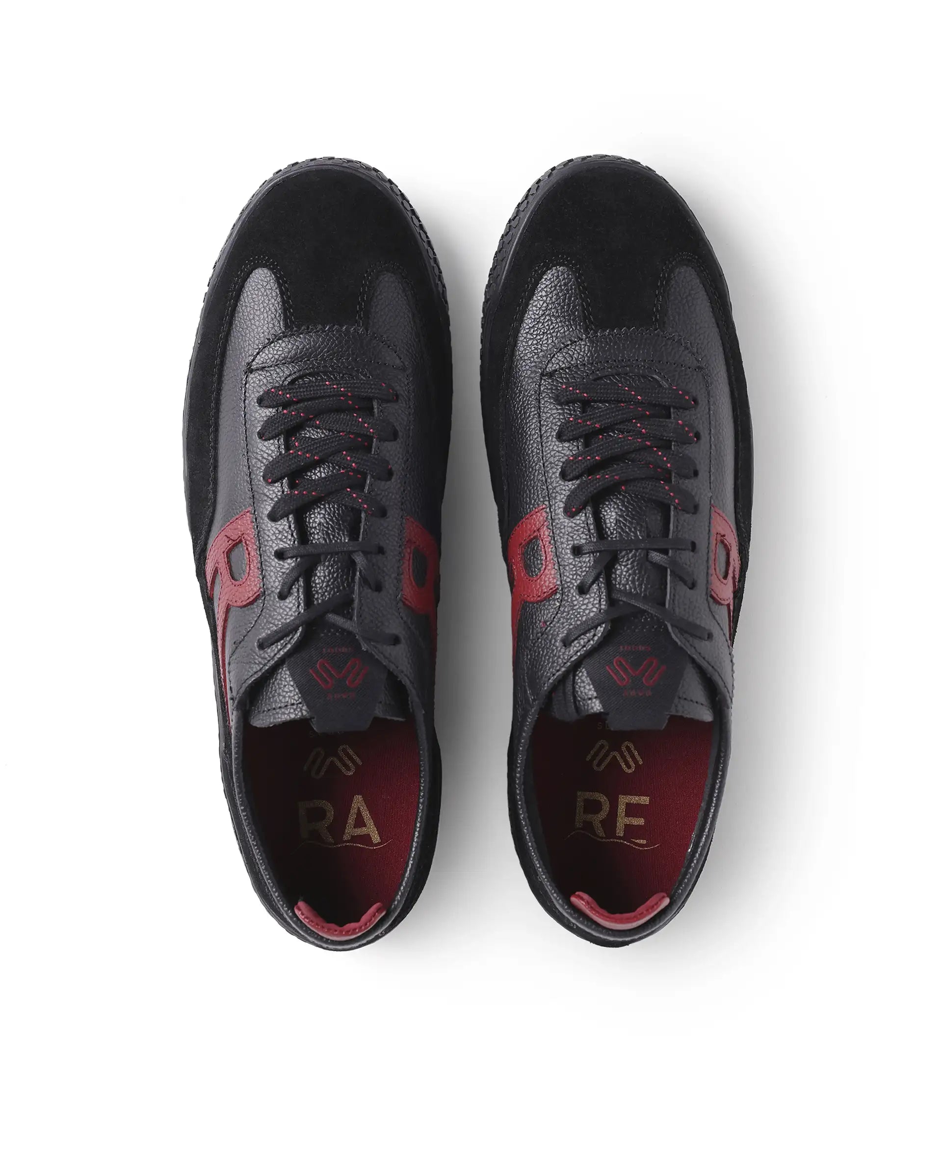 Rarez Men's Sugoi Membo Primary Black/Red Leather Regular Sneaker