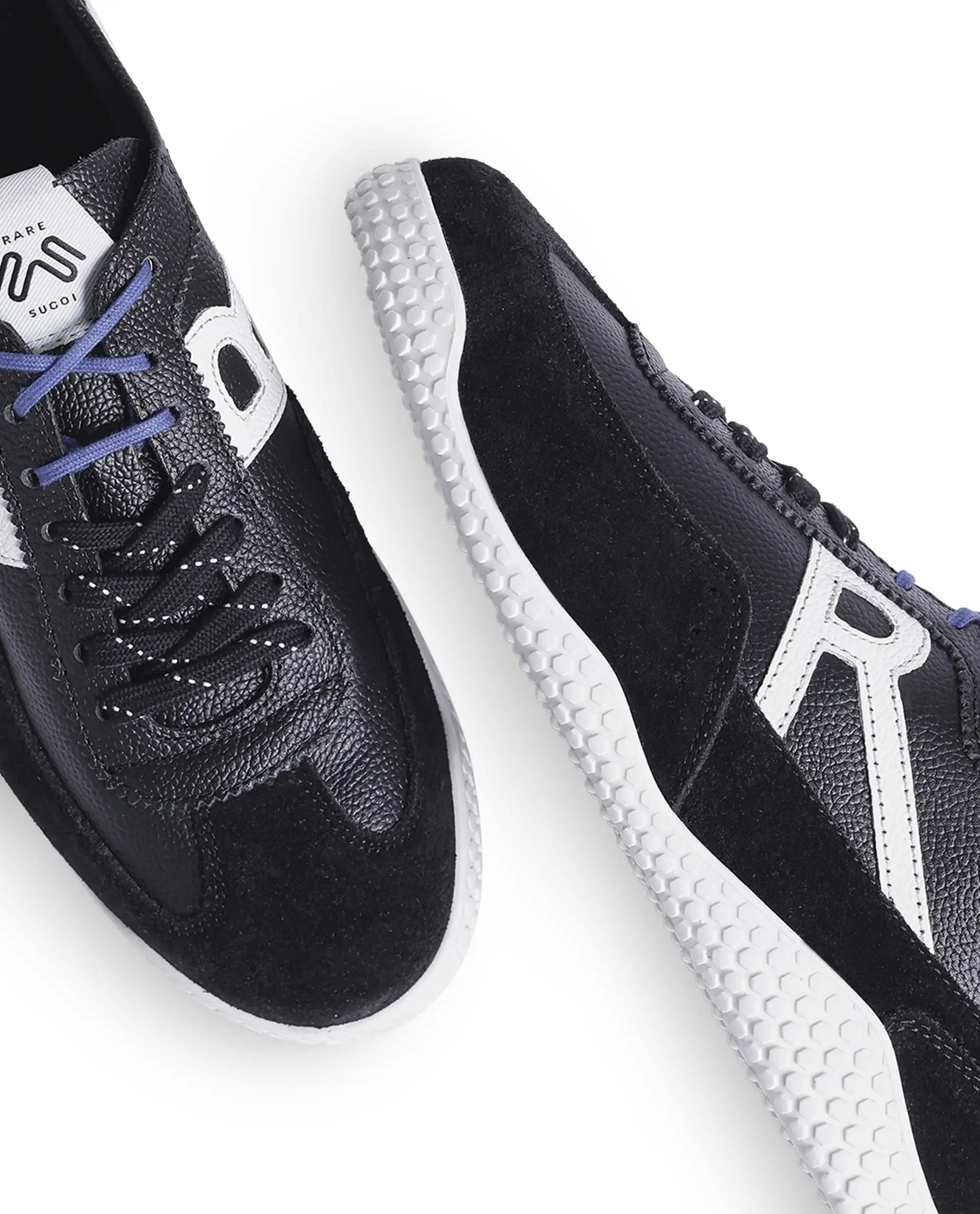 Rarez Men's Sugoi Membo Primary Black/White Leather Regular Sneaker