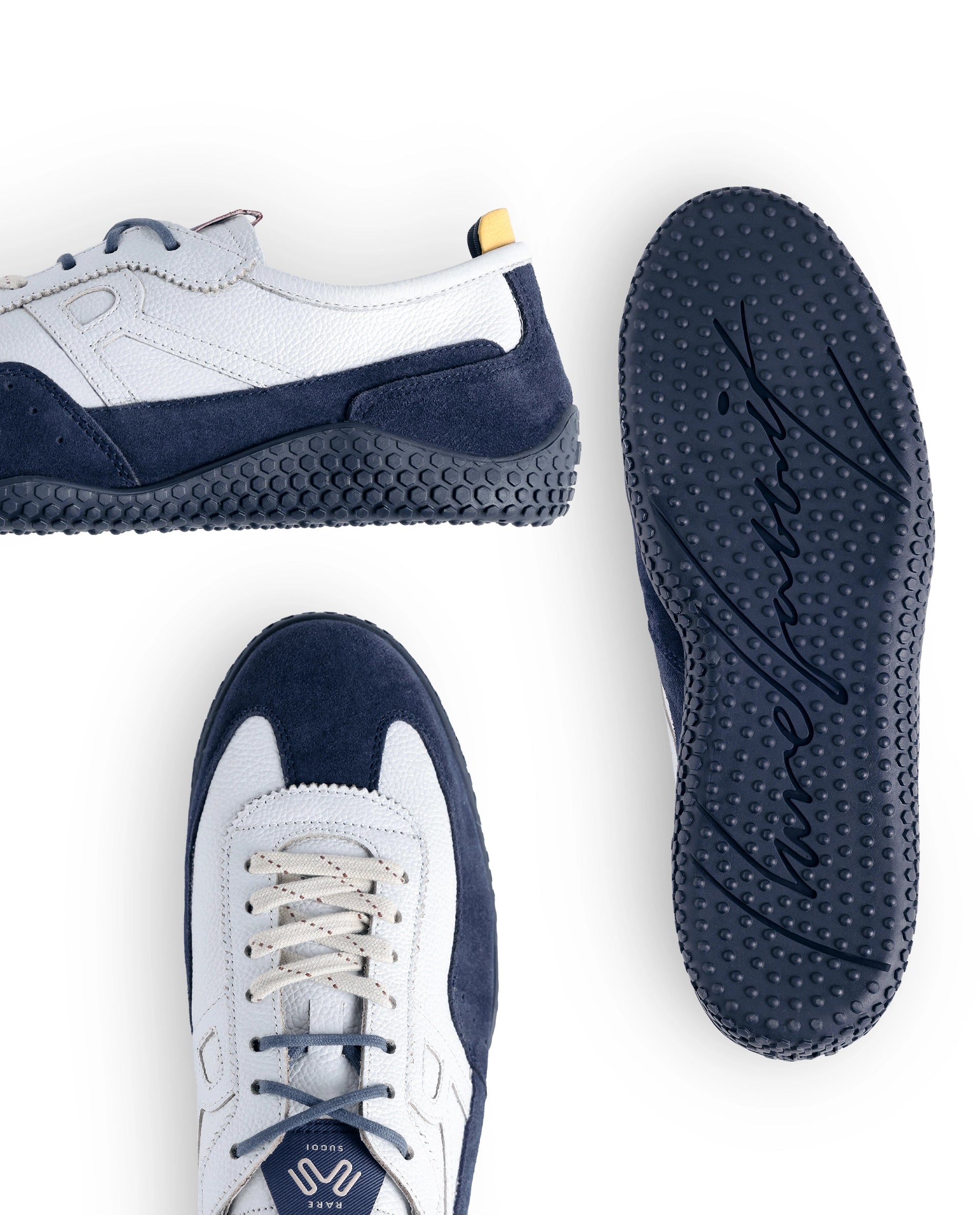 Rarez Men's Sugoi Membo Dark Blue Leather Regular Sneaker