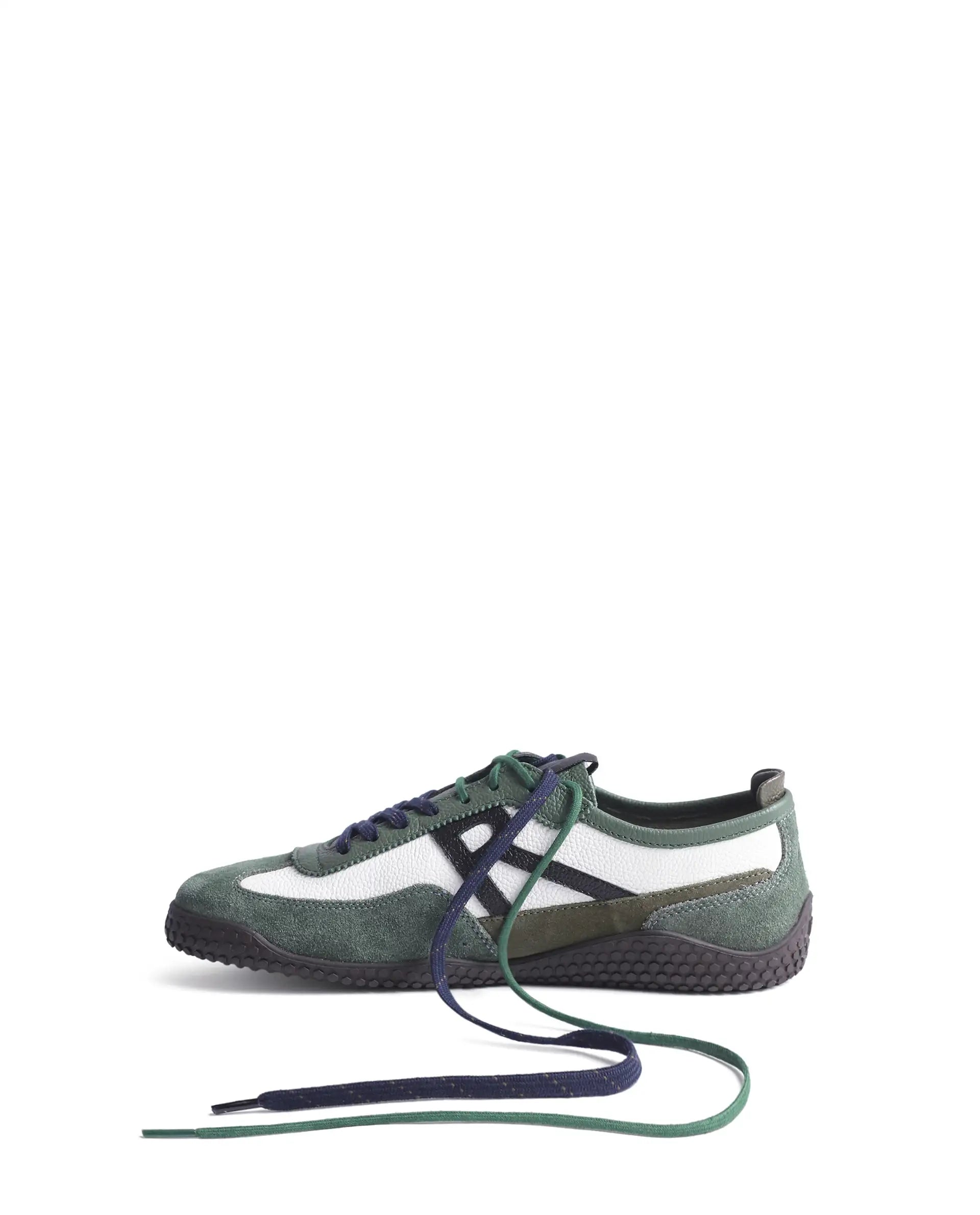 Rarez Men's Sugoi Membo Dark Green Leather Regular Sneaker