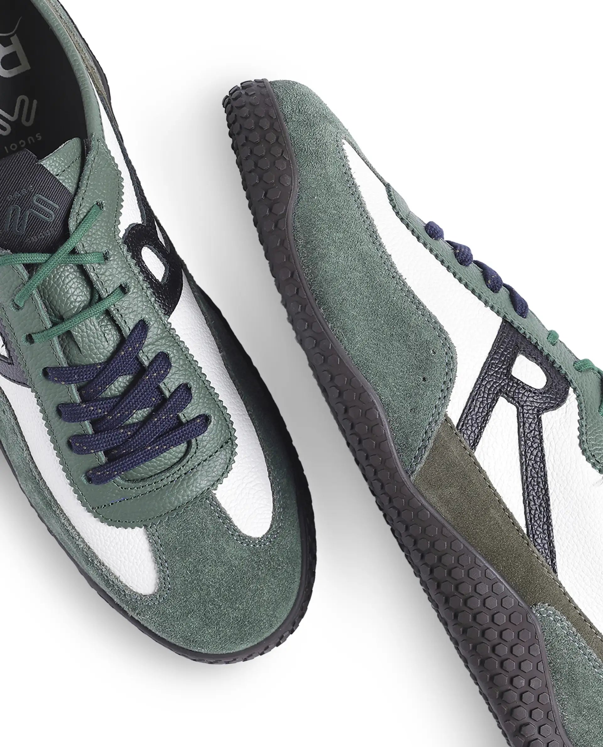 Rarez Men's Sugoi Membo Dark Green Leather Regular Sneaker