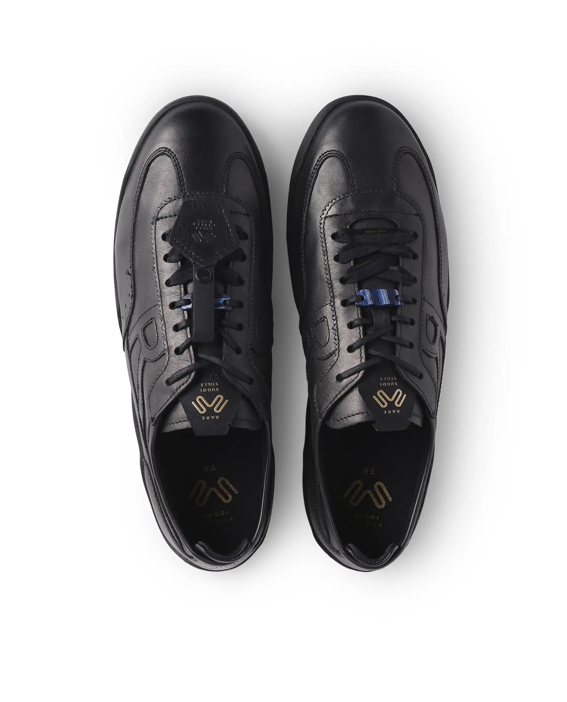 Rarez Men's Sugoi Still Primary Black Leather Regular RESERVE ZERO Sneaker