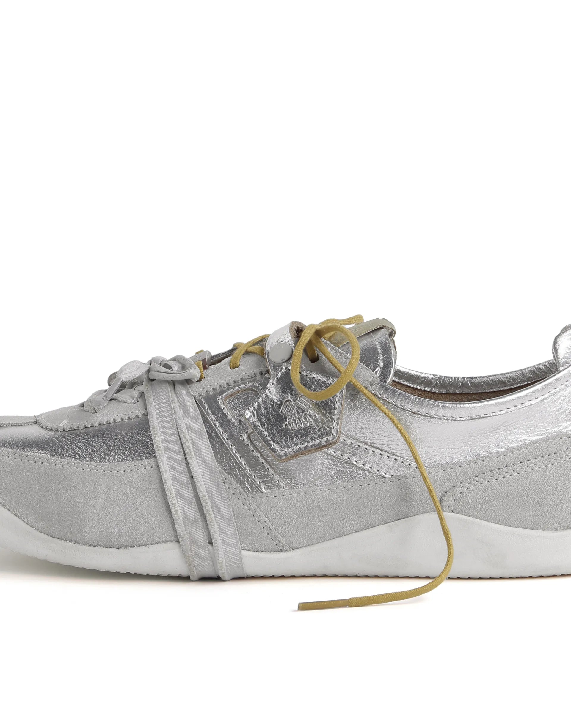 Rarez Men's Sugoi Still Primary Silver Leather Regular Sneaker