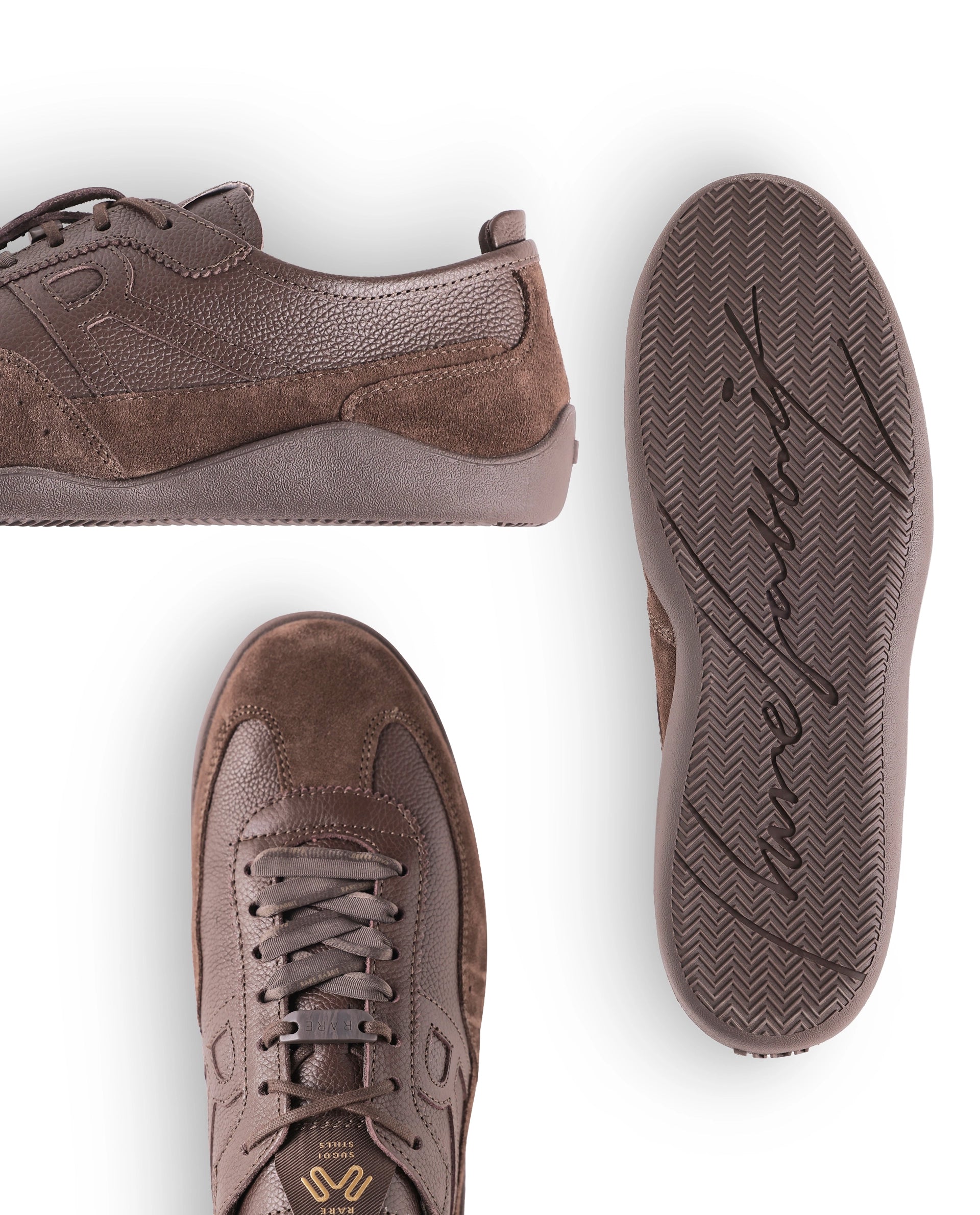 Rarez Men's Sugoi Still Primary Brown Leather Regular Sneaker