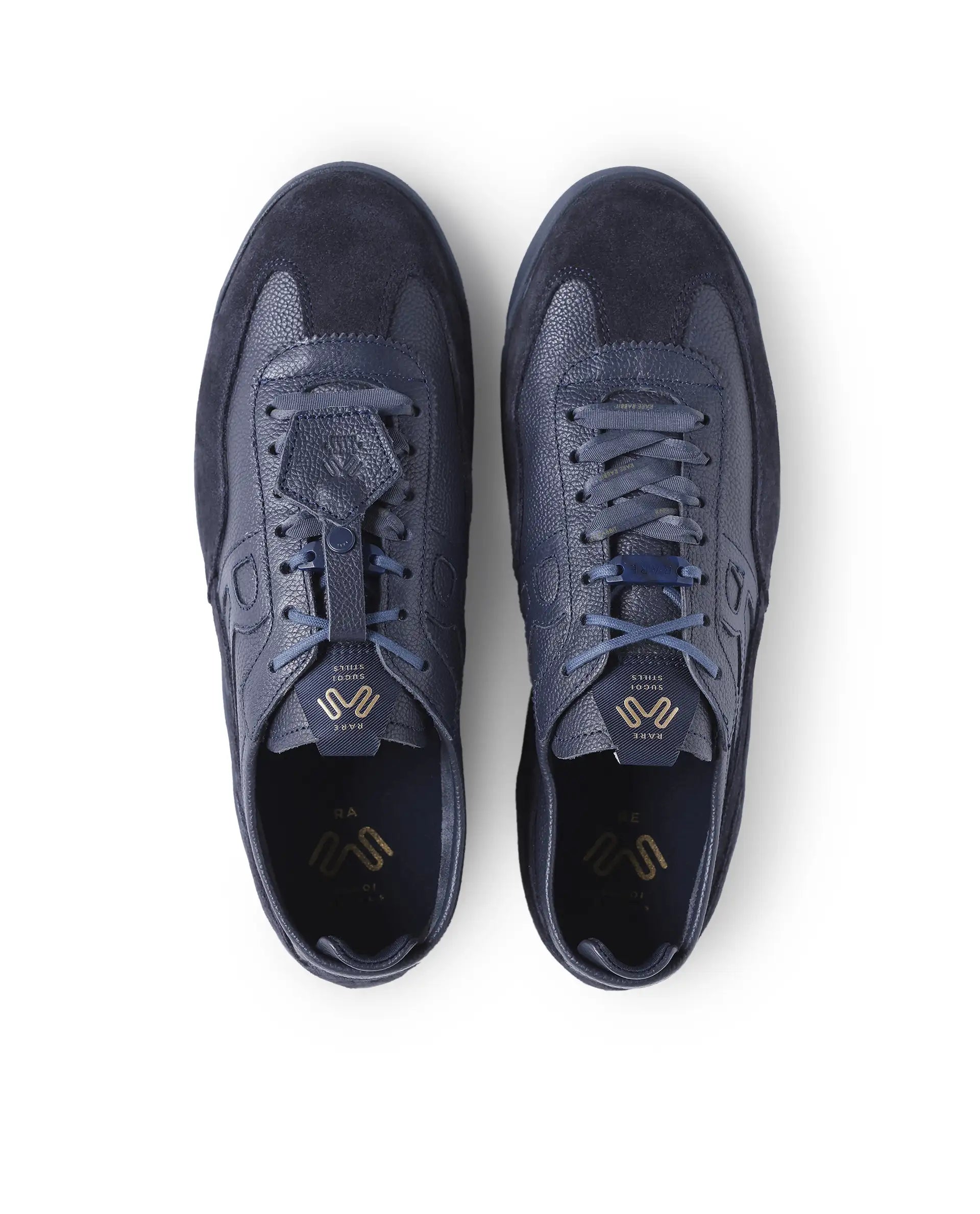 Rarez Men's Sugoi Still Primary Navy Leather Regular Sneaker