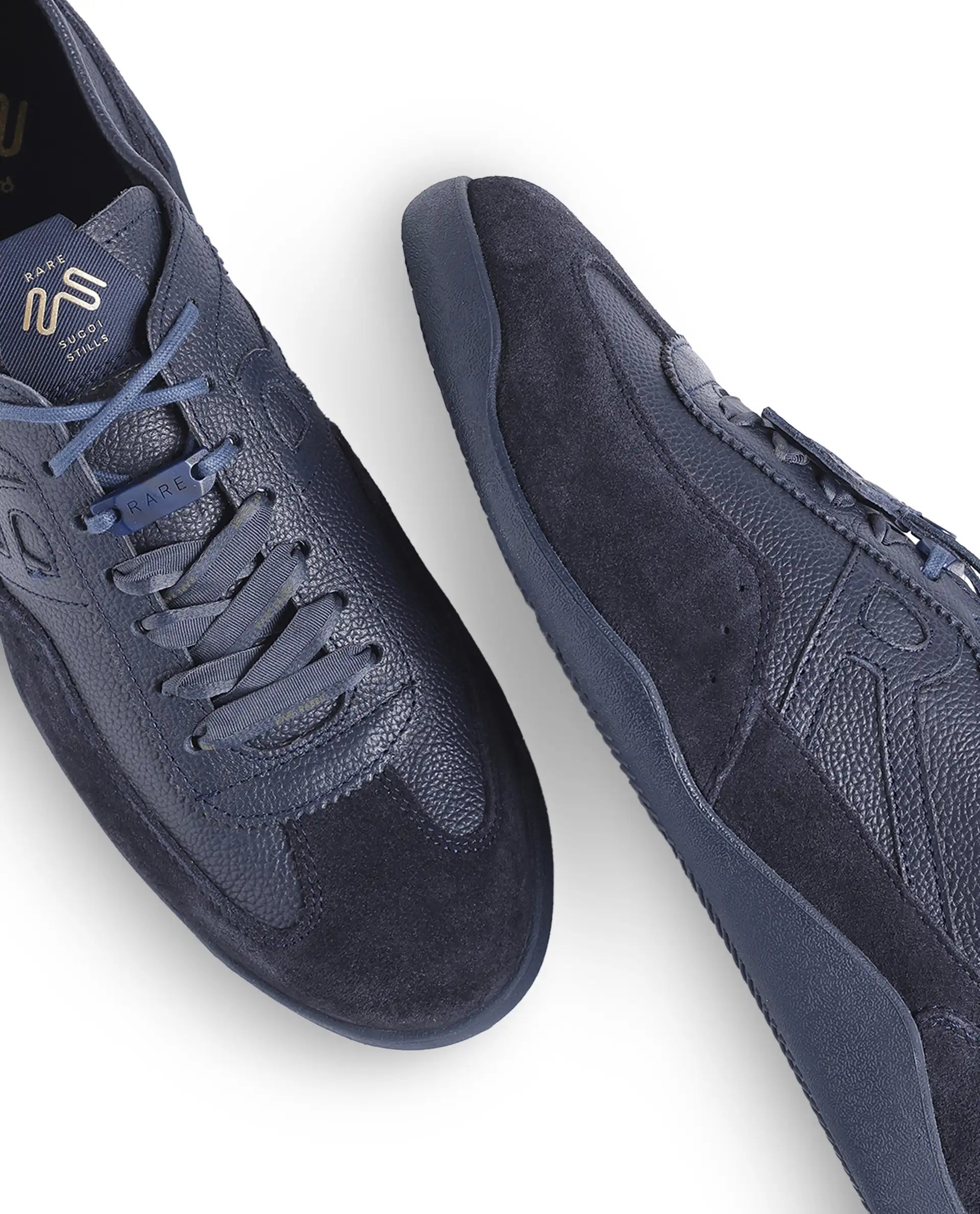 Rarez Men's Sugoi Still Primary Navy Leather Regular Sneaker