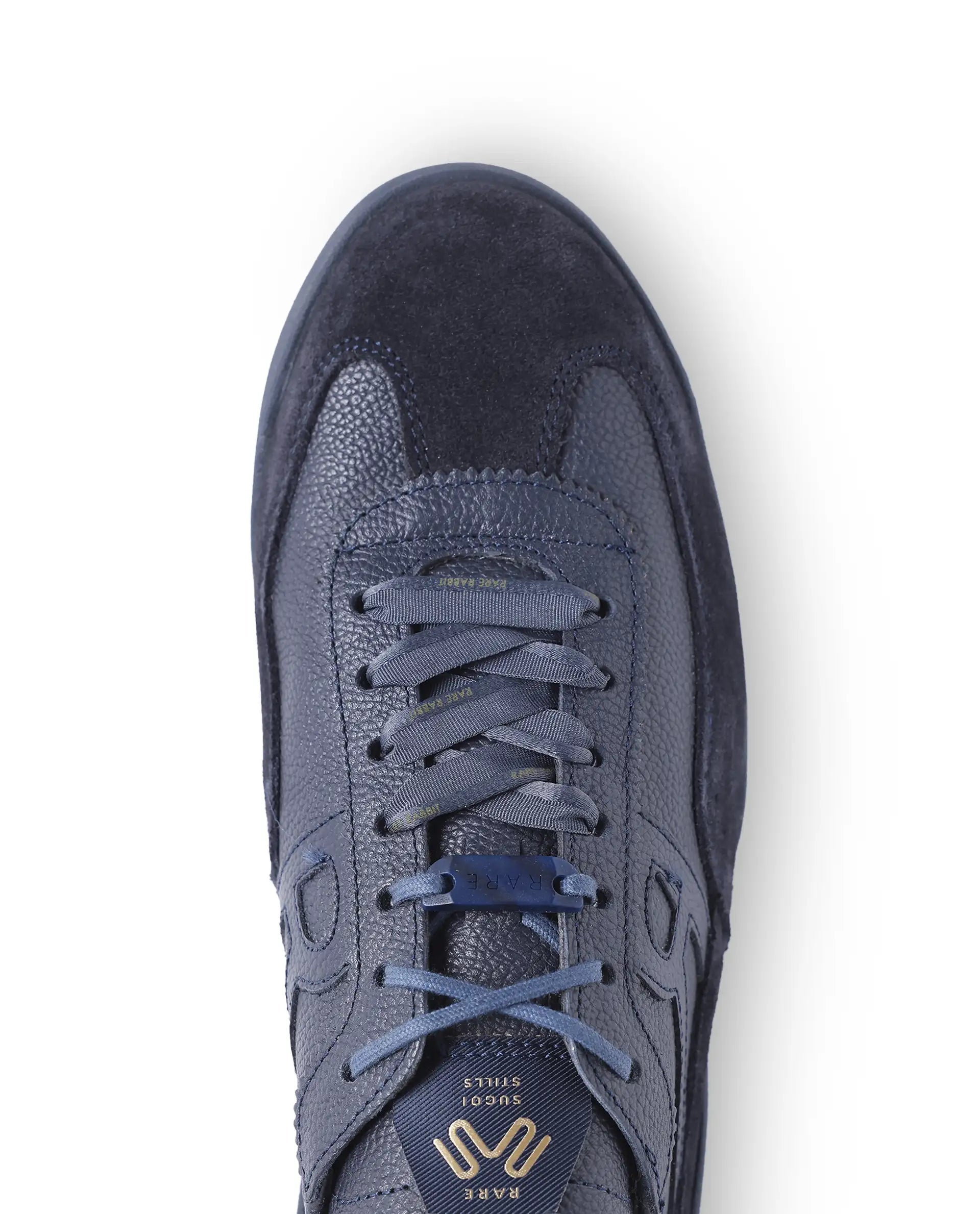 Rarez Men's Sugoi Still Primary Navy Leather Regular Sneaker