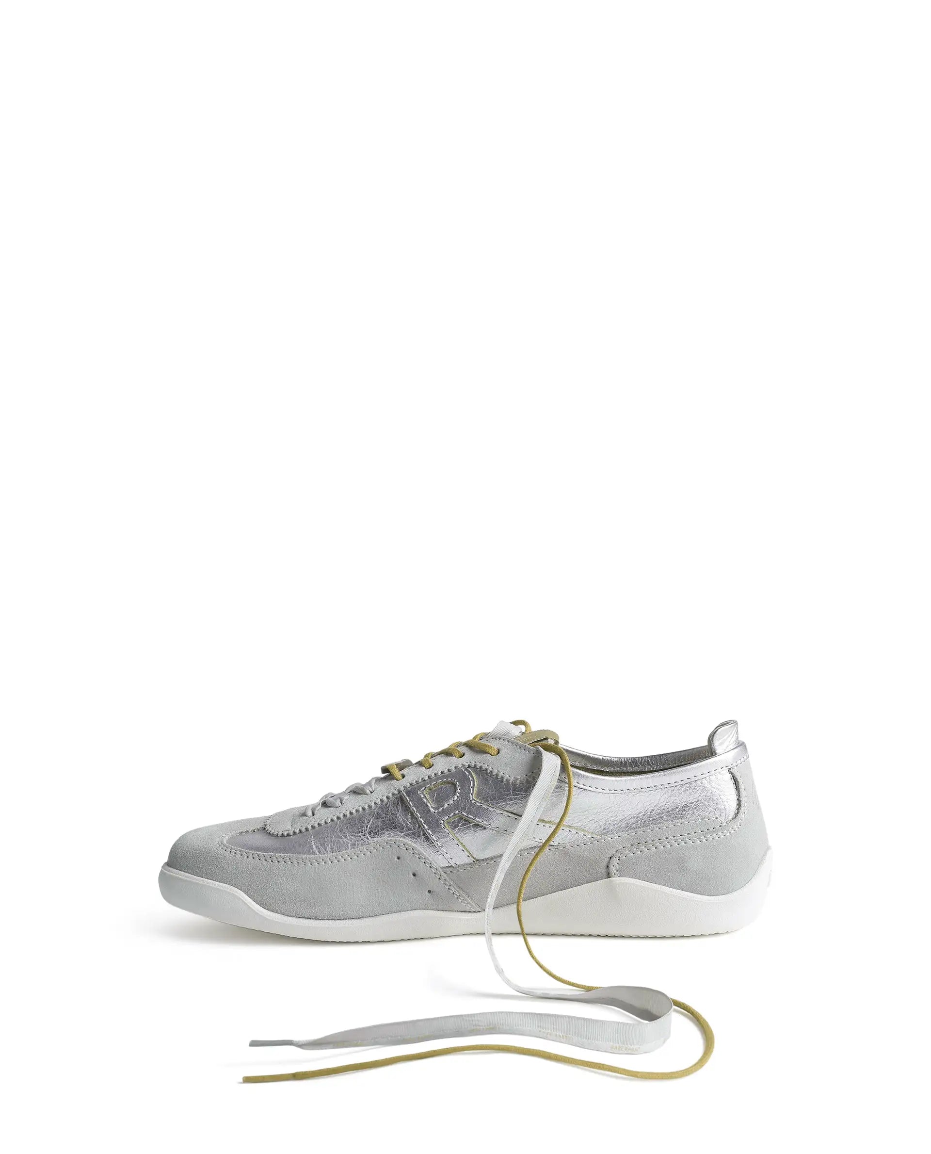 Rarez Men's Sugoi Still Primary Silver Leather Regular Sneaker