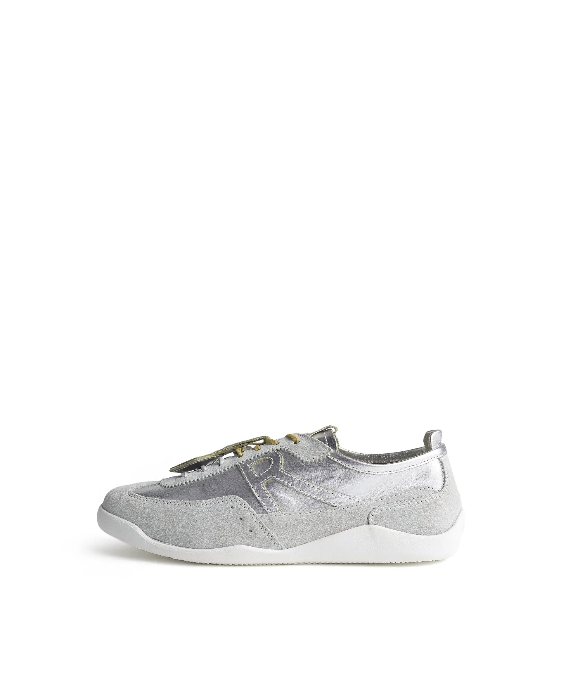 Rarez Men's Sugoi Still Primary Silver Leather Regular Sneaker