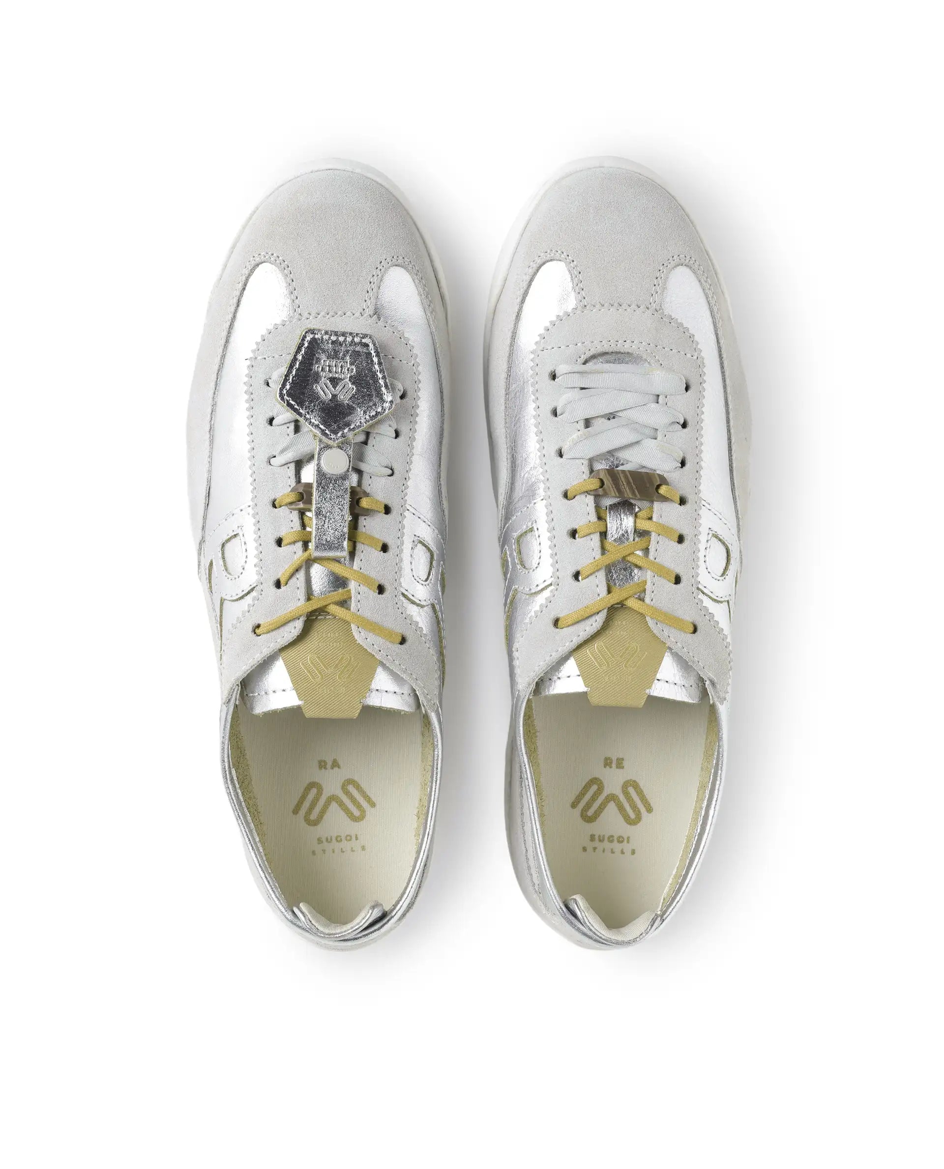 Rarez Men's Sugoi Still Primary Silver Leather Regular Sneaker