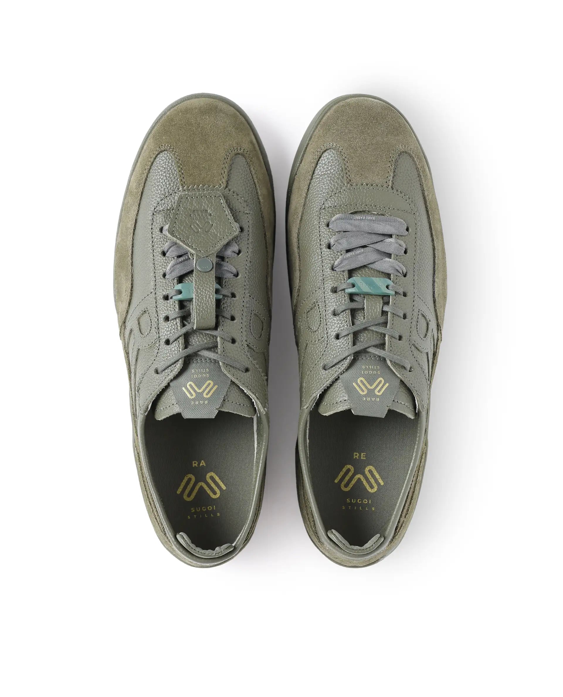 Rarez Men's Sugoi Still Primary Tent Olive Leather Regular Sneaker