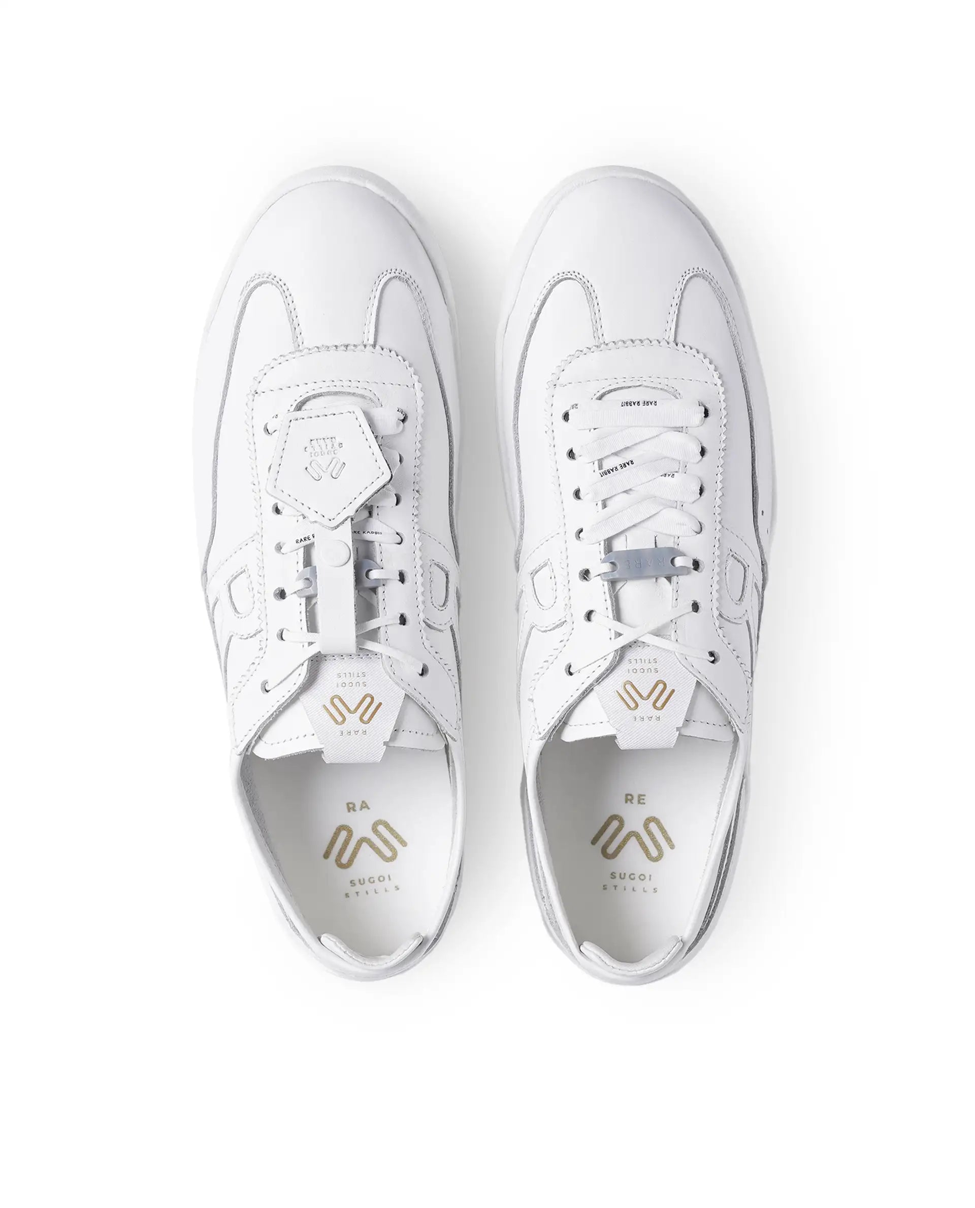 Rarez Men's Sugoi Still Primary White Leather Regular RESERVE ZERO Sneaker