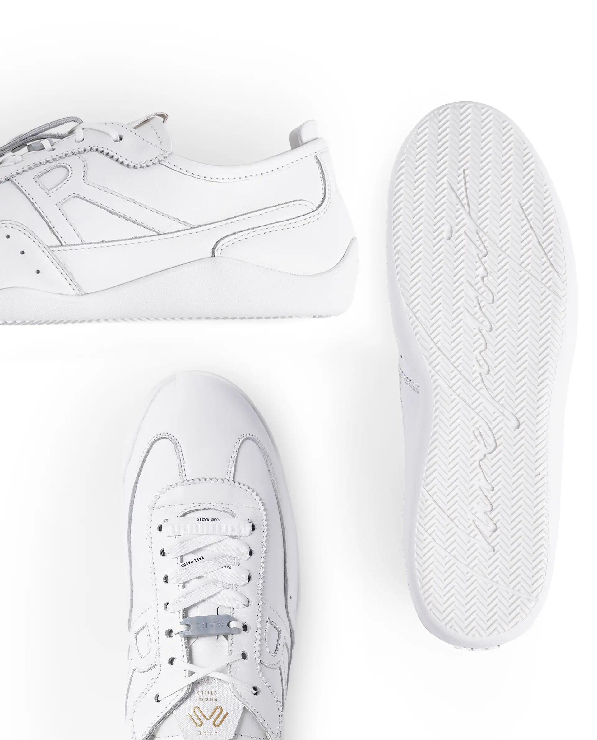 Rarez Men's Sugoi Still Primary White Leather Regular RESERVE ZERO Sneaker