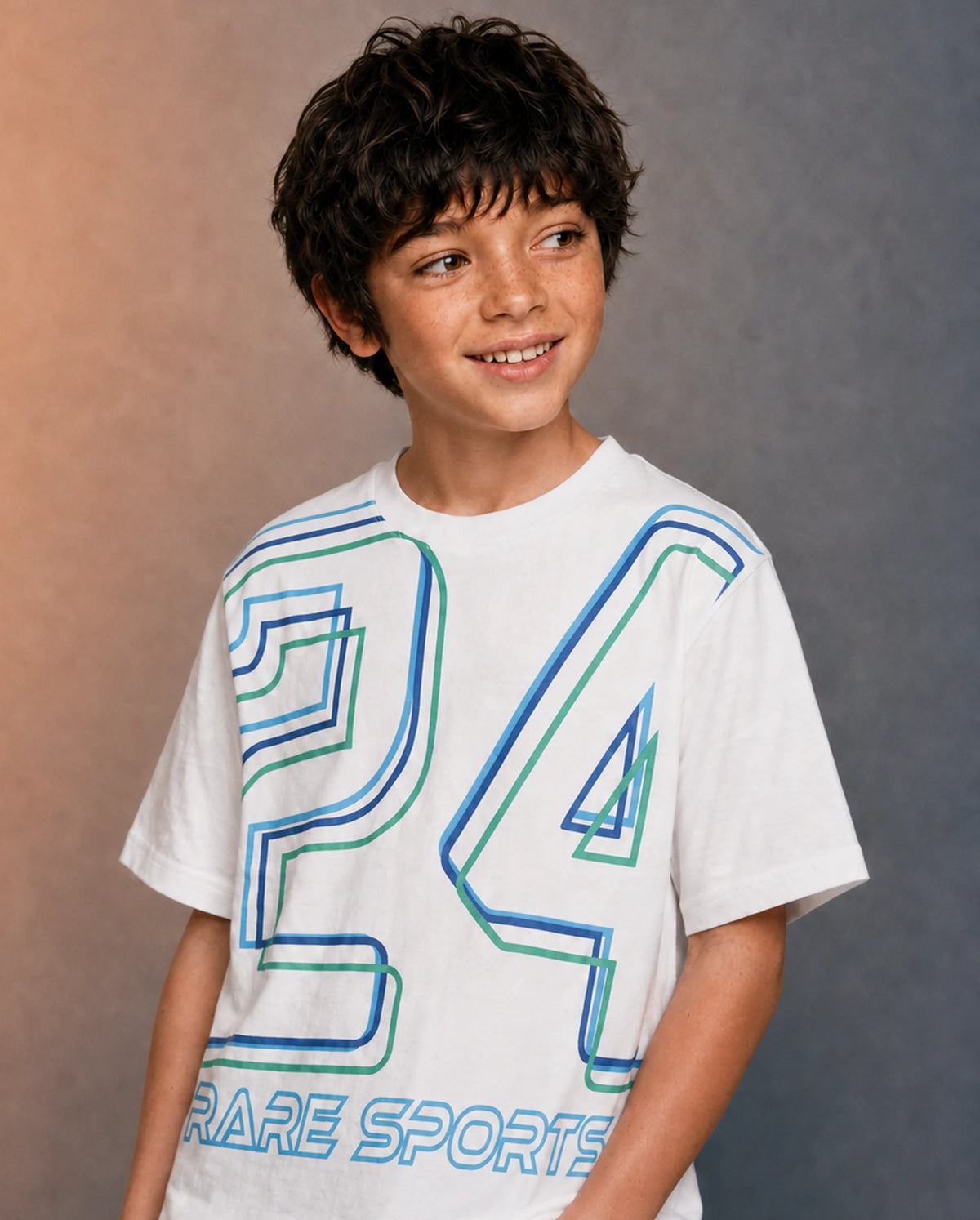 Rare Ones Kids Svant White Cotton Fabric Pull-On Regular Fit Graphic Print T-Shirt