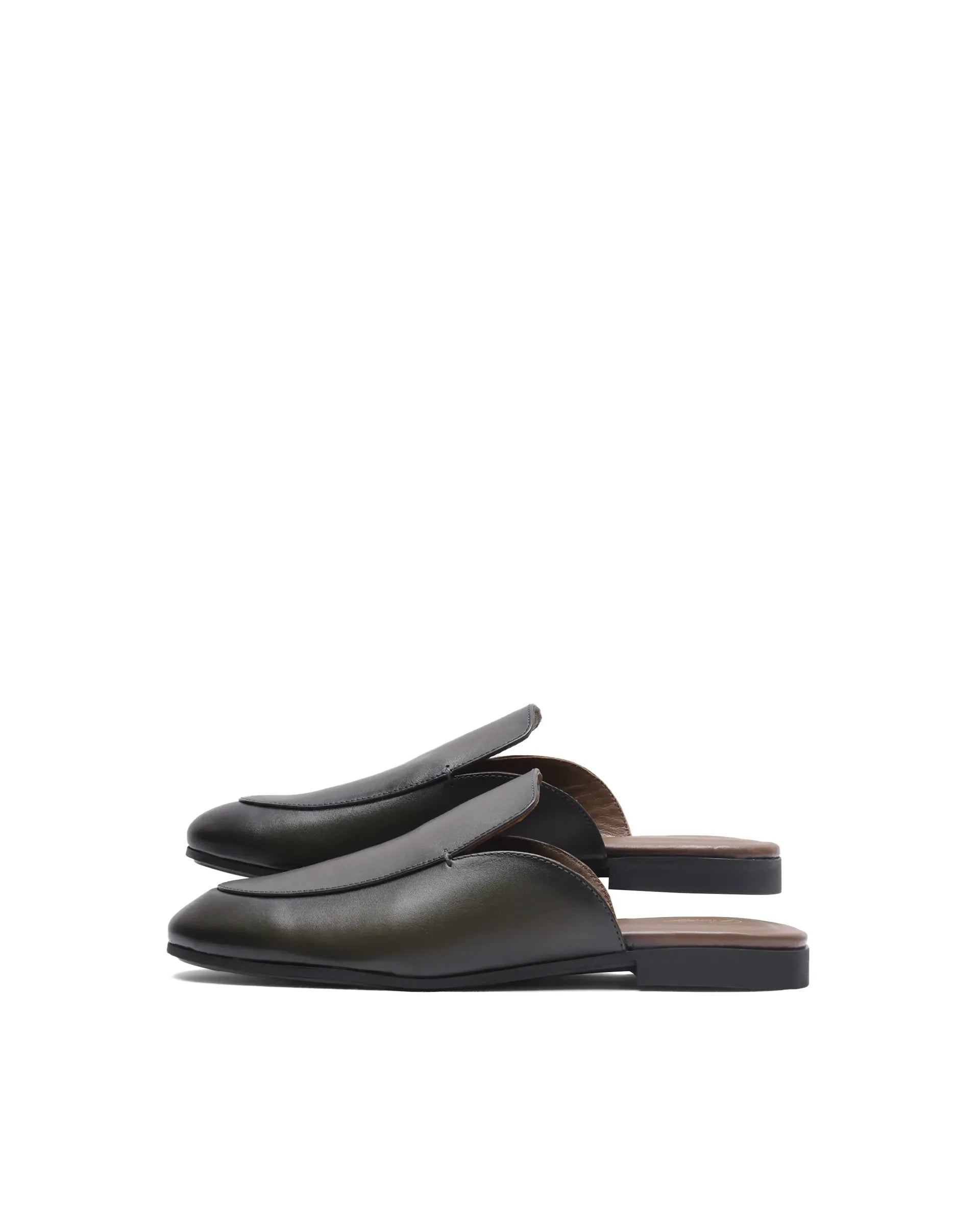 Rare Rabbit Men Sydney Dark Olive Slip-On Mule