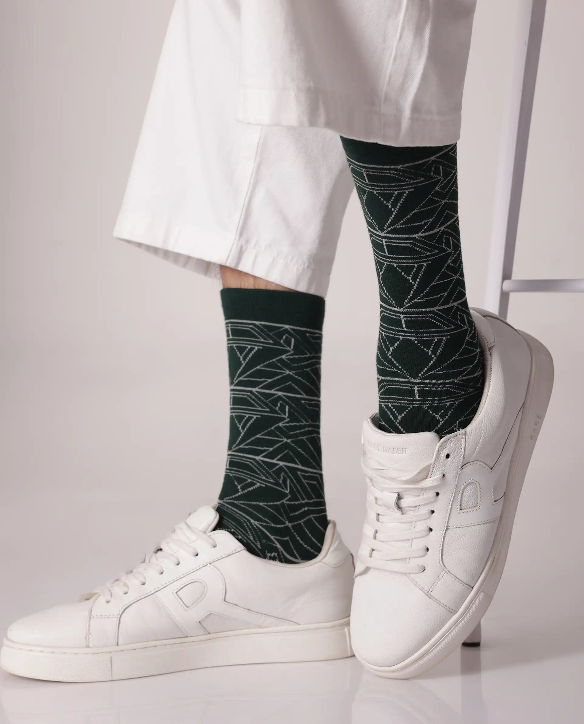 Rare Rabbit Men Sync Green Socks