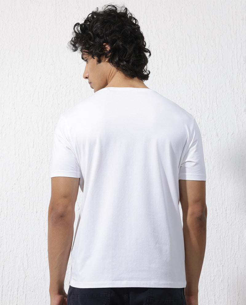 Rare Rabbit Mens Syrus White Short Sleeve Graphic Print T-Shirt