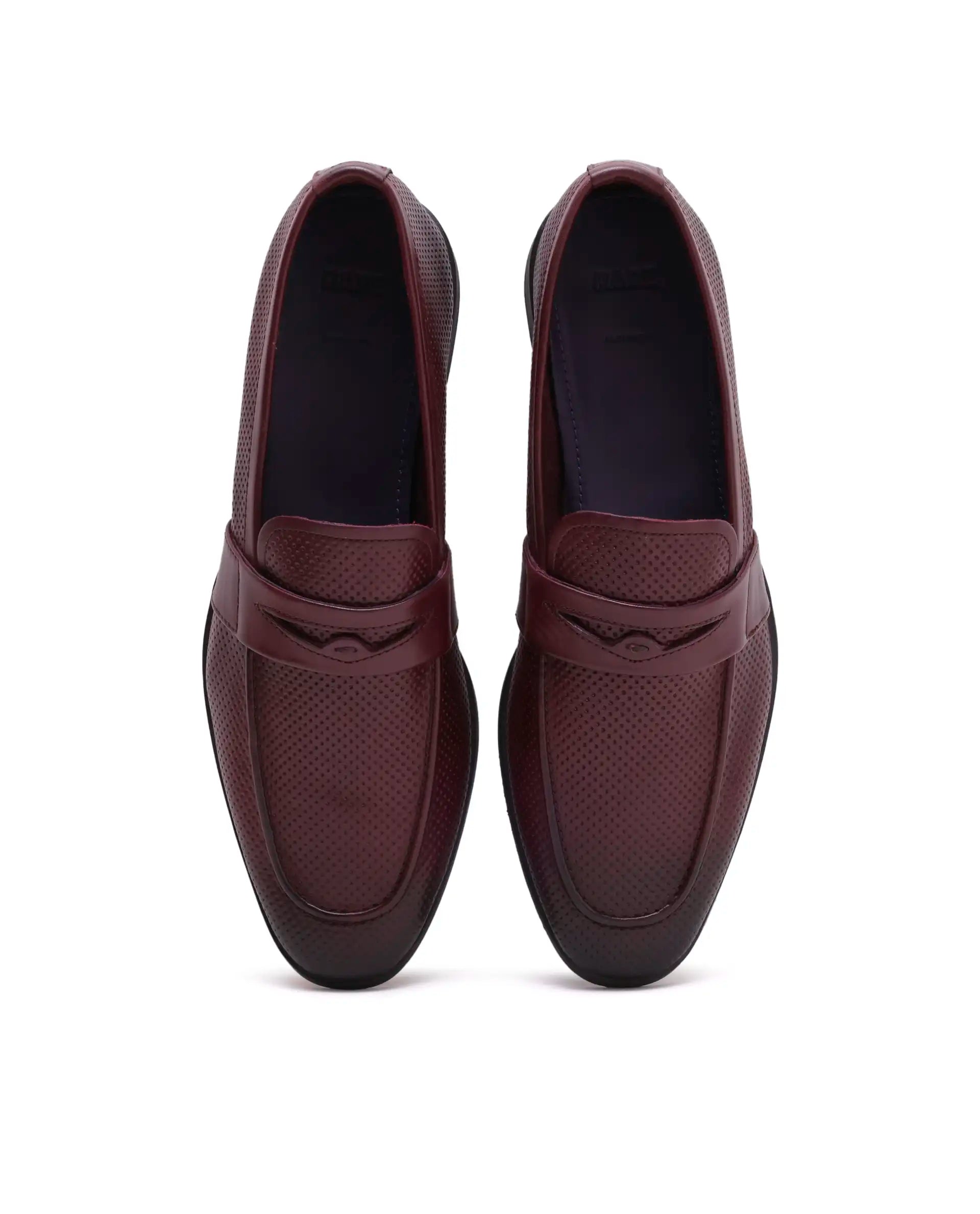 Rare Rabbit Men's Lucent Burgundy Leather Mocassin