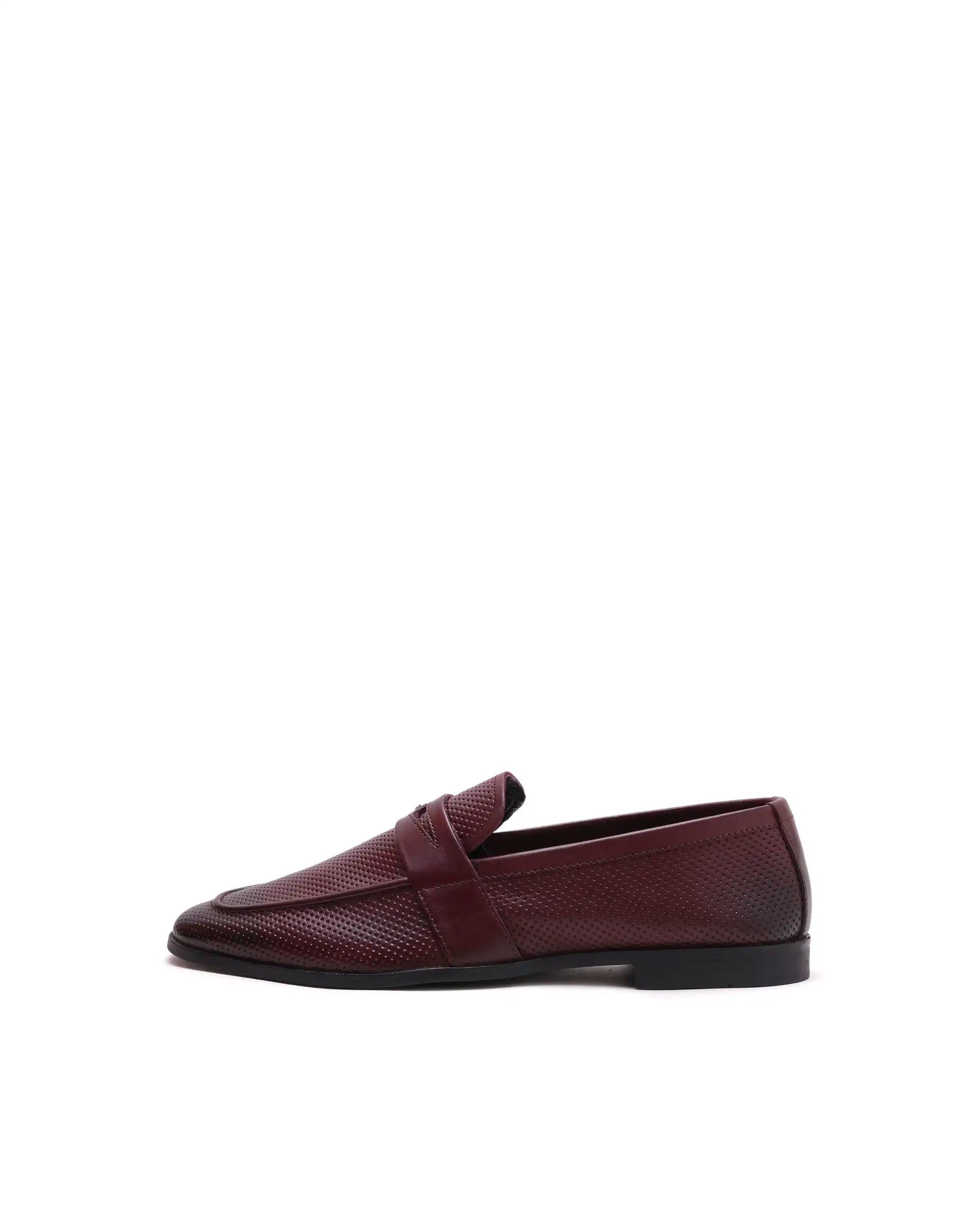 Rare Rabbit Men's Lucent Burgundy Leather Mocassin
