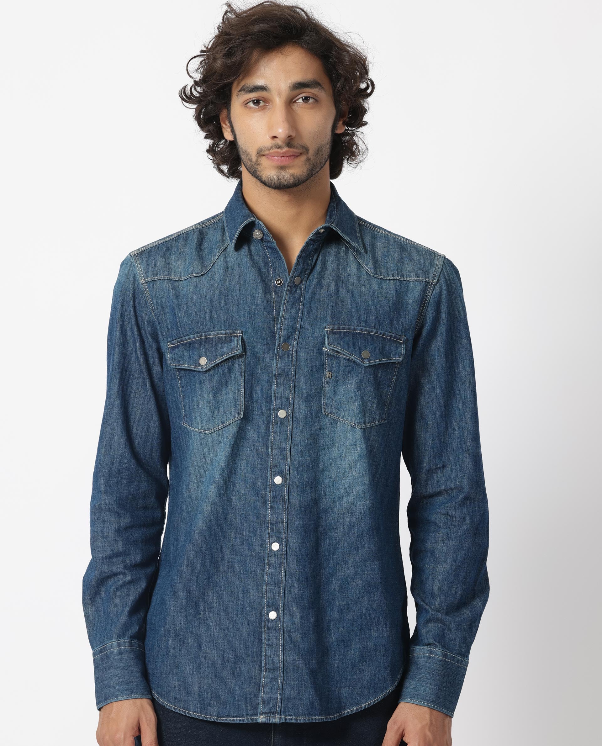 Mens Ralph Lauren blue Back Print Denim Shirt | Harrods # {CountryCode}