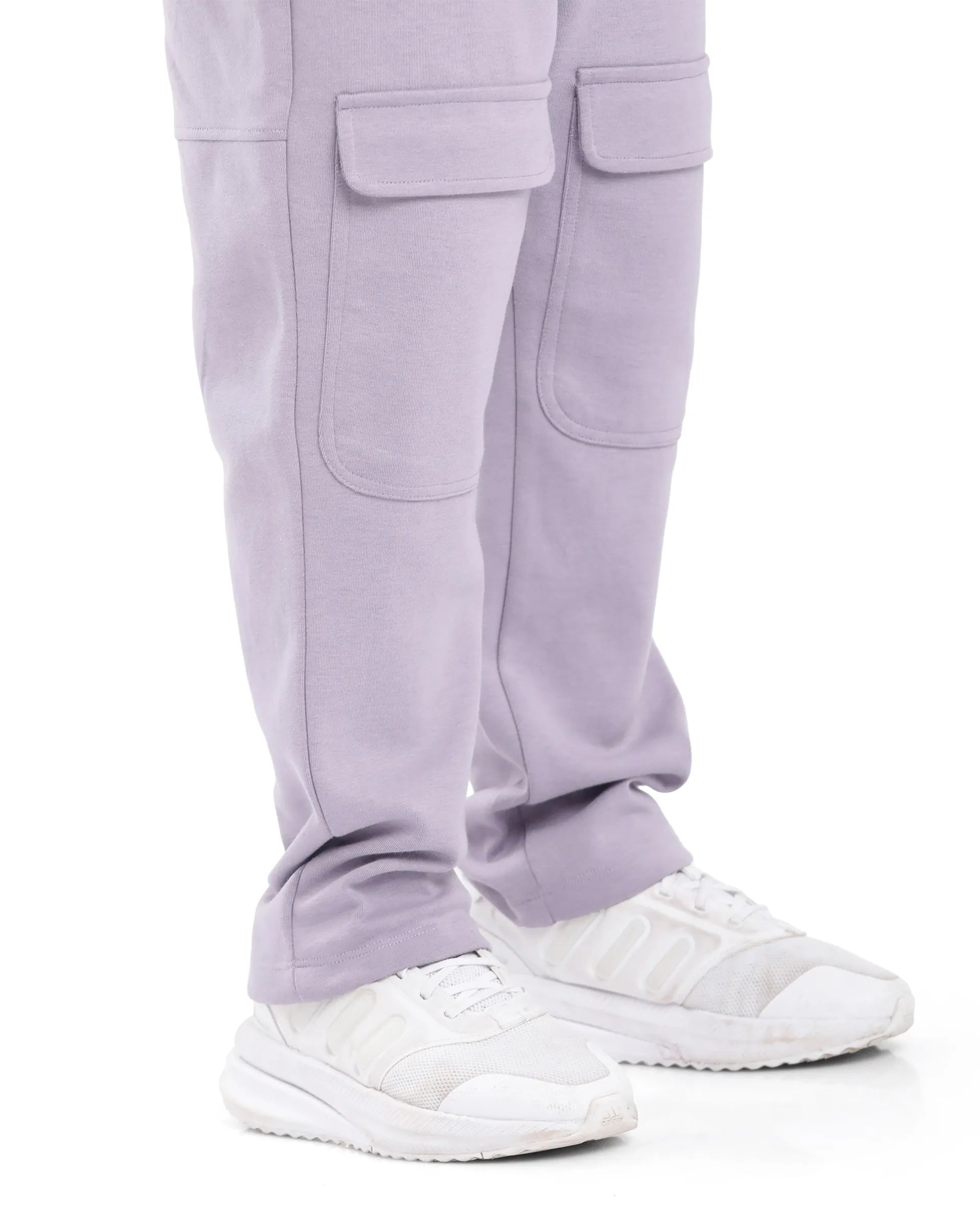 Rare Ones Kids Tami Dusky Purple Cotton Poly Regular Fit Multipocket Solid Trackpant