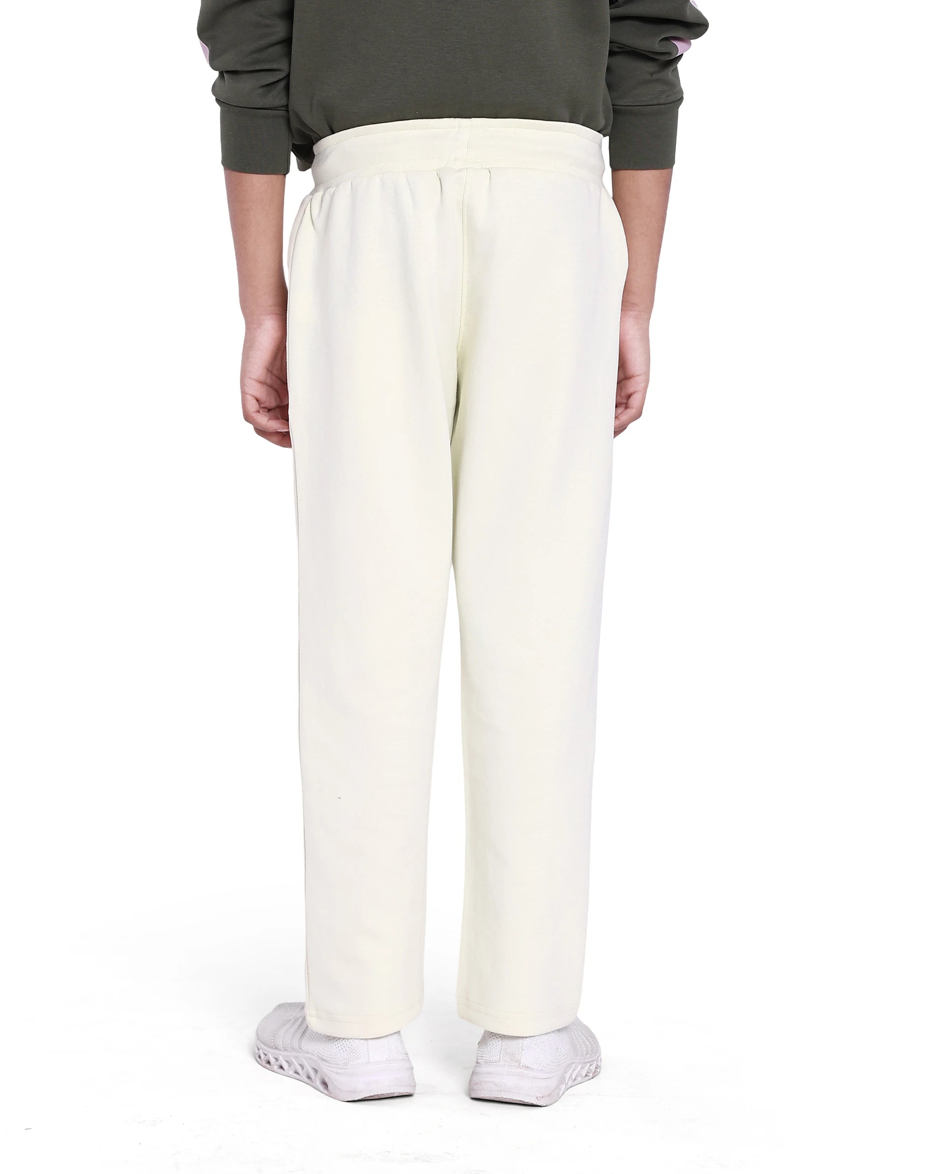 Rare Ones Kids Tami Light Yellow Cotton Poly Regular Fit Multipocket Solid Trackpant