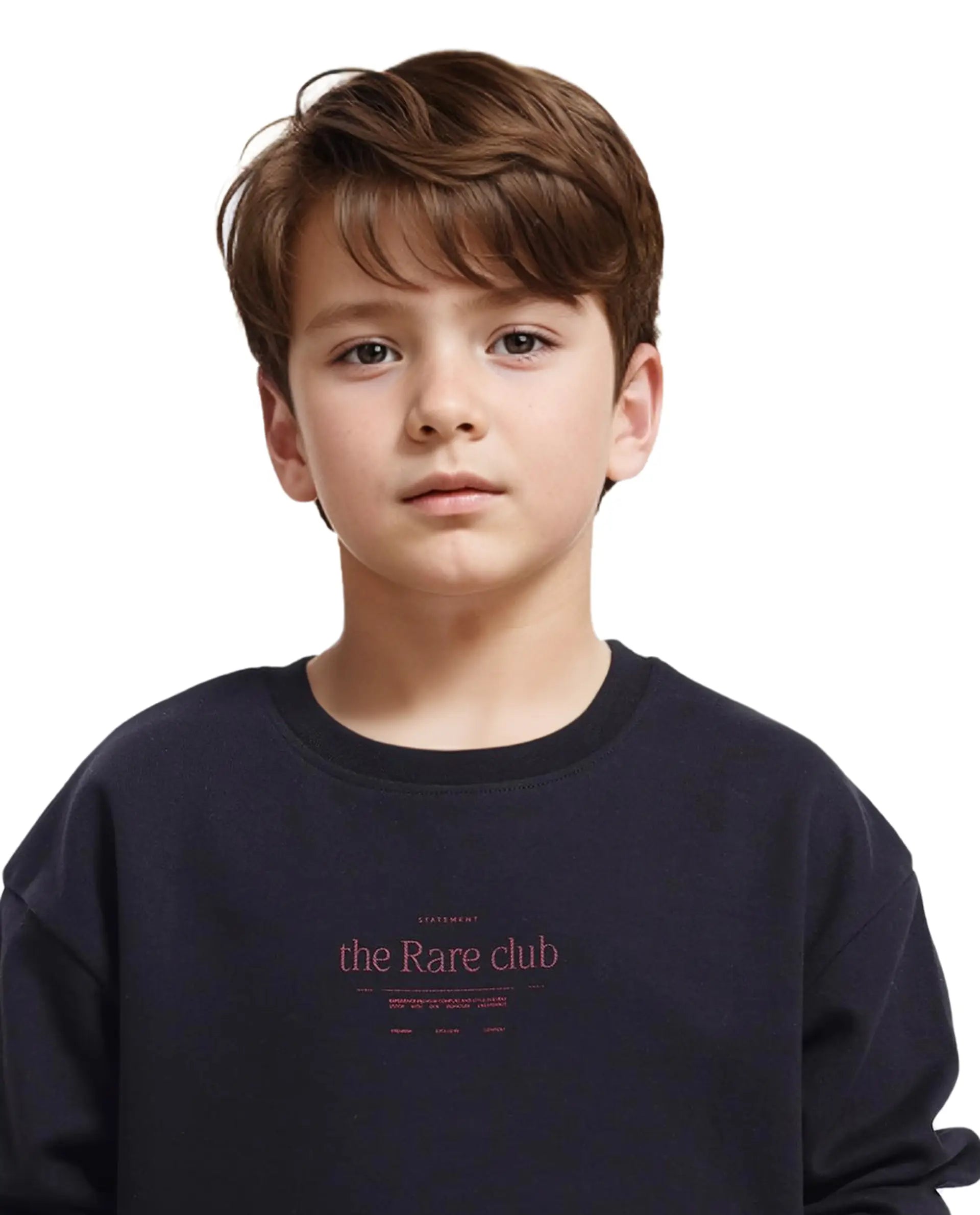 Rare Ones Kids Tamu Black Cotton Full Sleeve Crew Neck HD Print With Twill Texture Sweatshirt