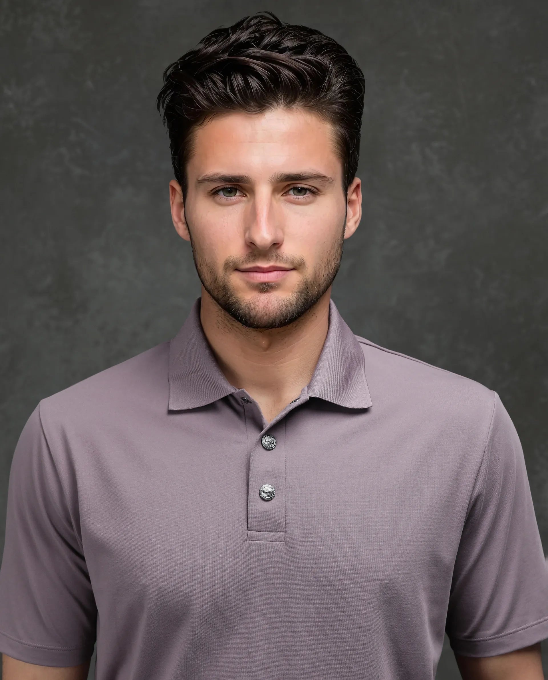 Rare Rabbit Men's Tang-25 Dusky Pink Cotton Blend Fabric Half Sleeve Spread Collar Regular Fit Plain Polo