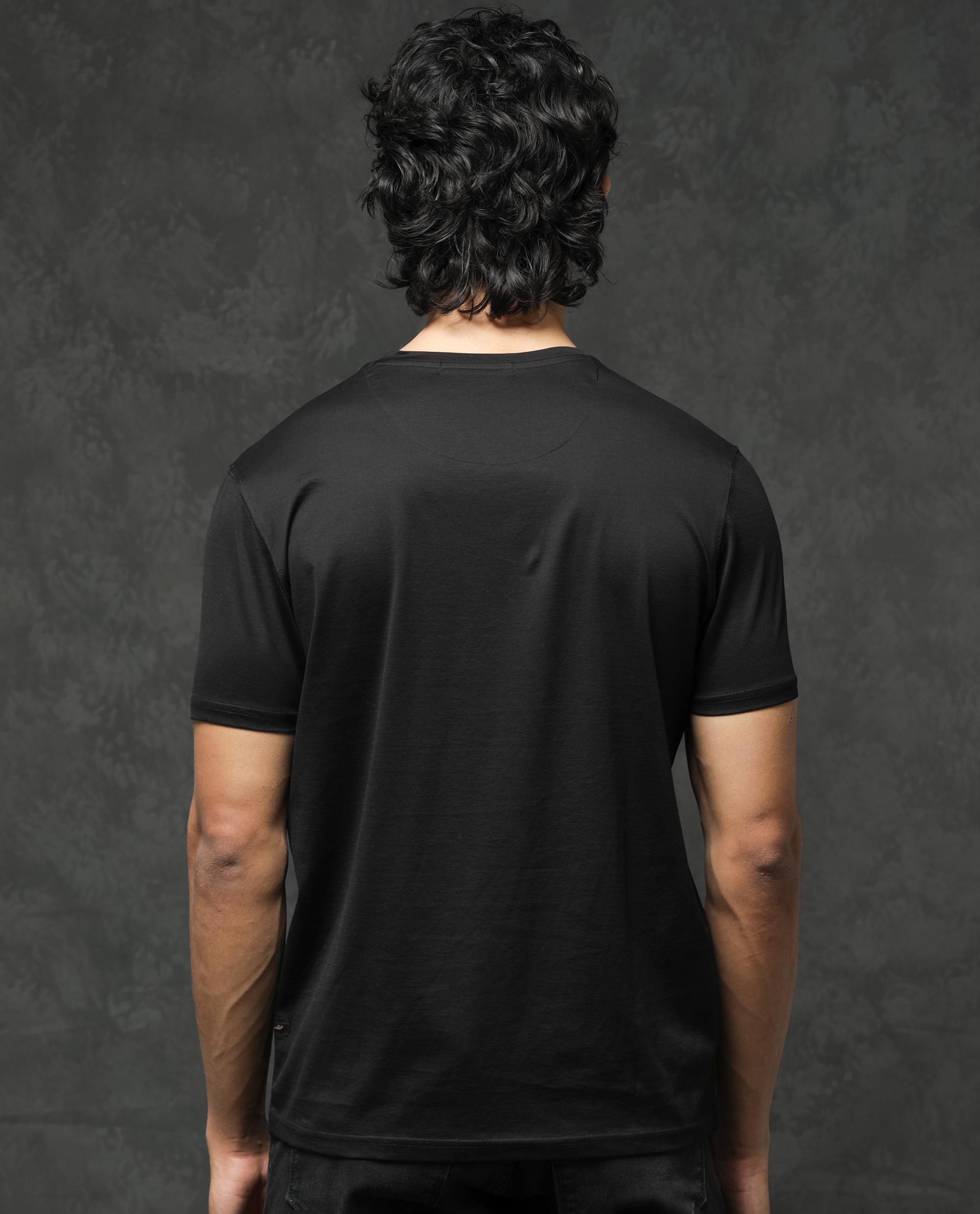 Rare Rabbit Mens Tangos Black Short Sleeve Solid T-Shirt