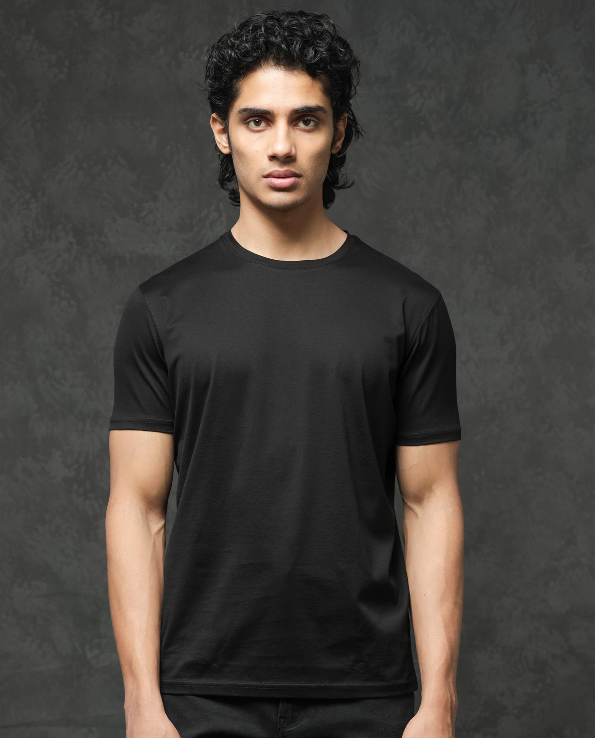 Rare Rabbit Mens Tangos Black Short Sleeve Solid T-Shirt