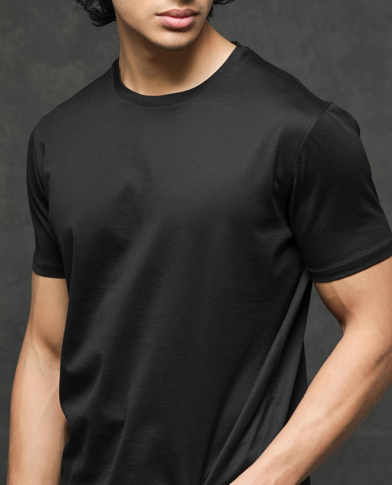 Rare Rabbit Mens Tangos Black Short Sleeve Solid T-Shirt