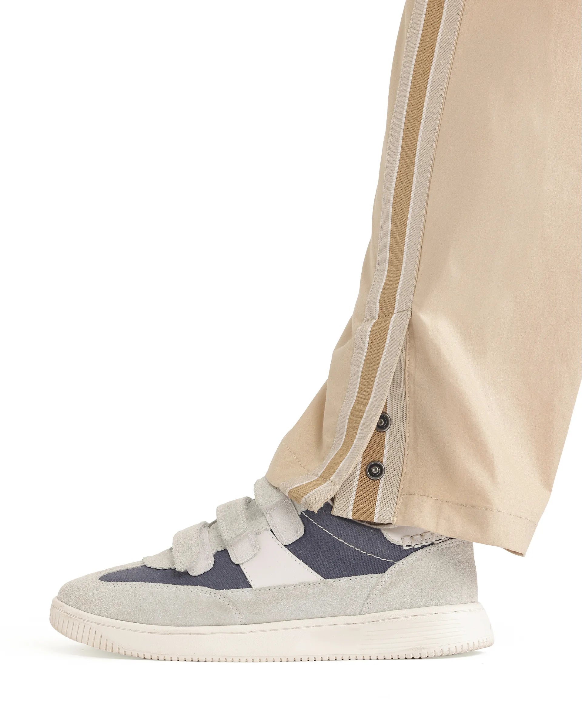 Rare Ones Kids Taper-B Beige Button & Zip Closure Regular Fit Tape Detailed Cotton Trouser