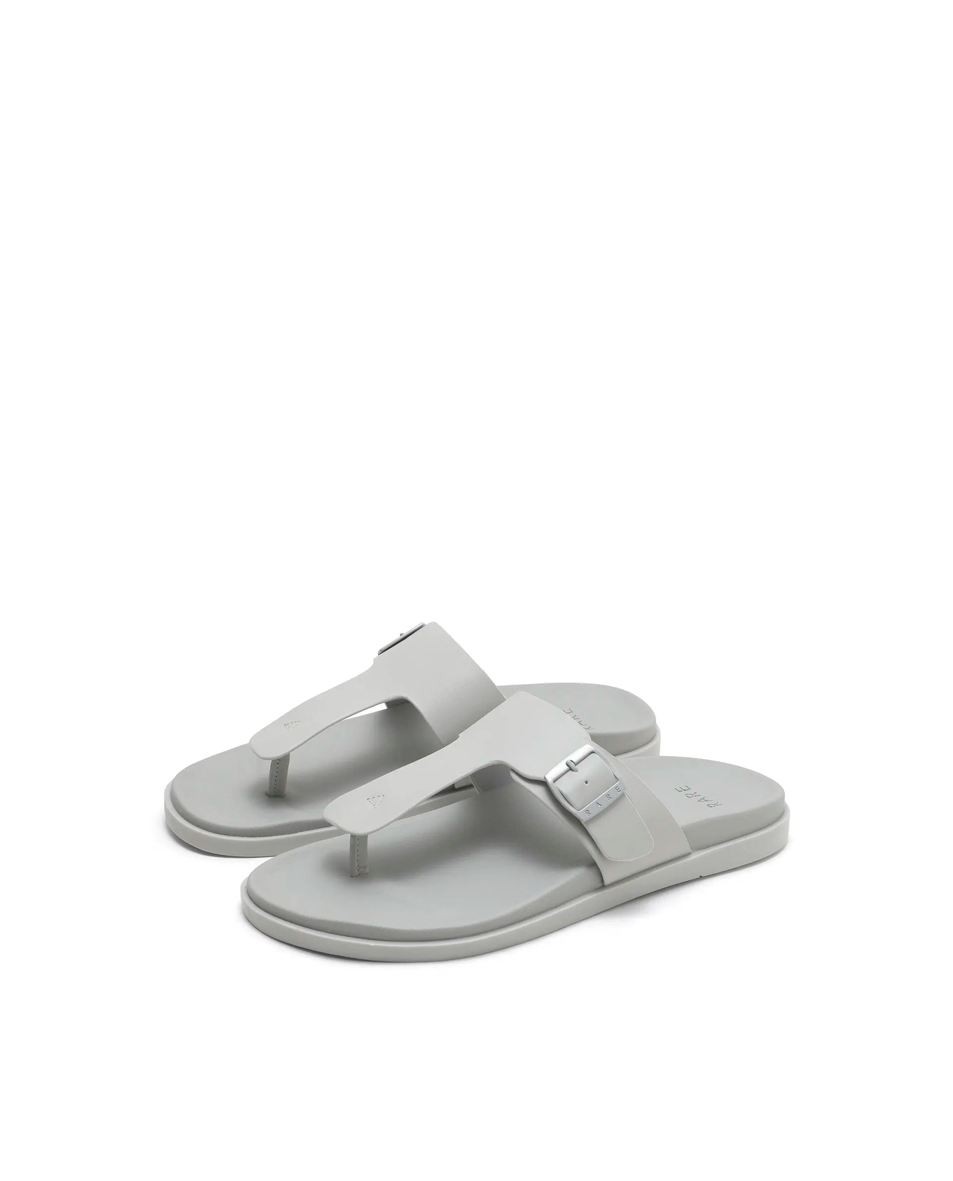 Rarez Men's Tee Light Sledge Grey Leather Regular Sandal