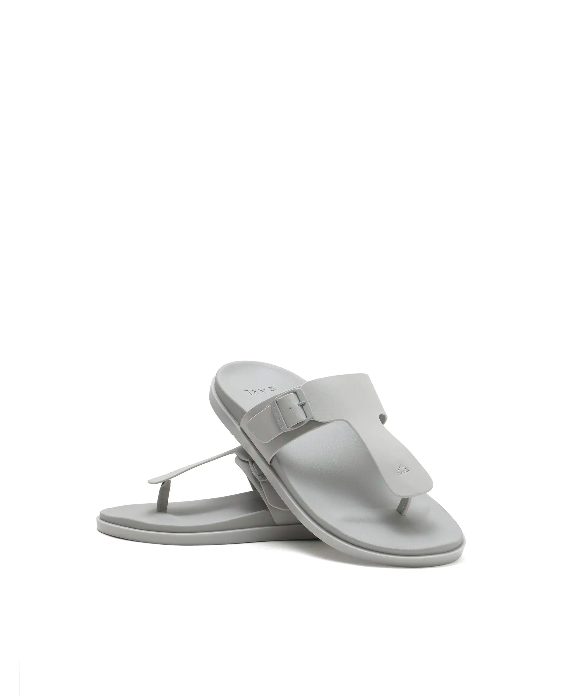 Rarez Men's Tee Light Sledge Grey Leather Regular Sandal