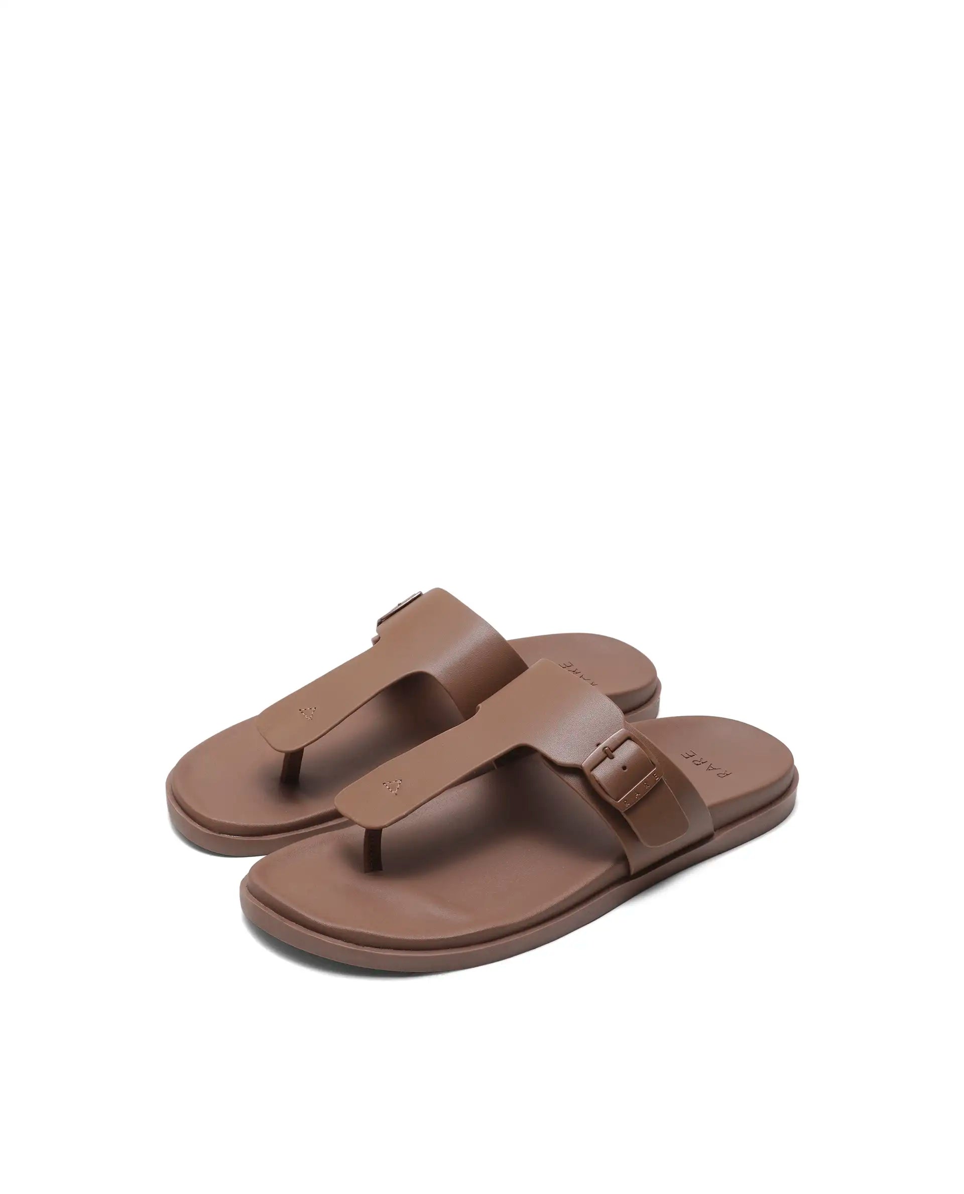 Rarez Men's Tee Light Warm Tan Leather Regular Sandal
