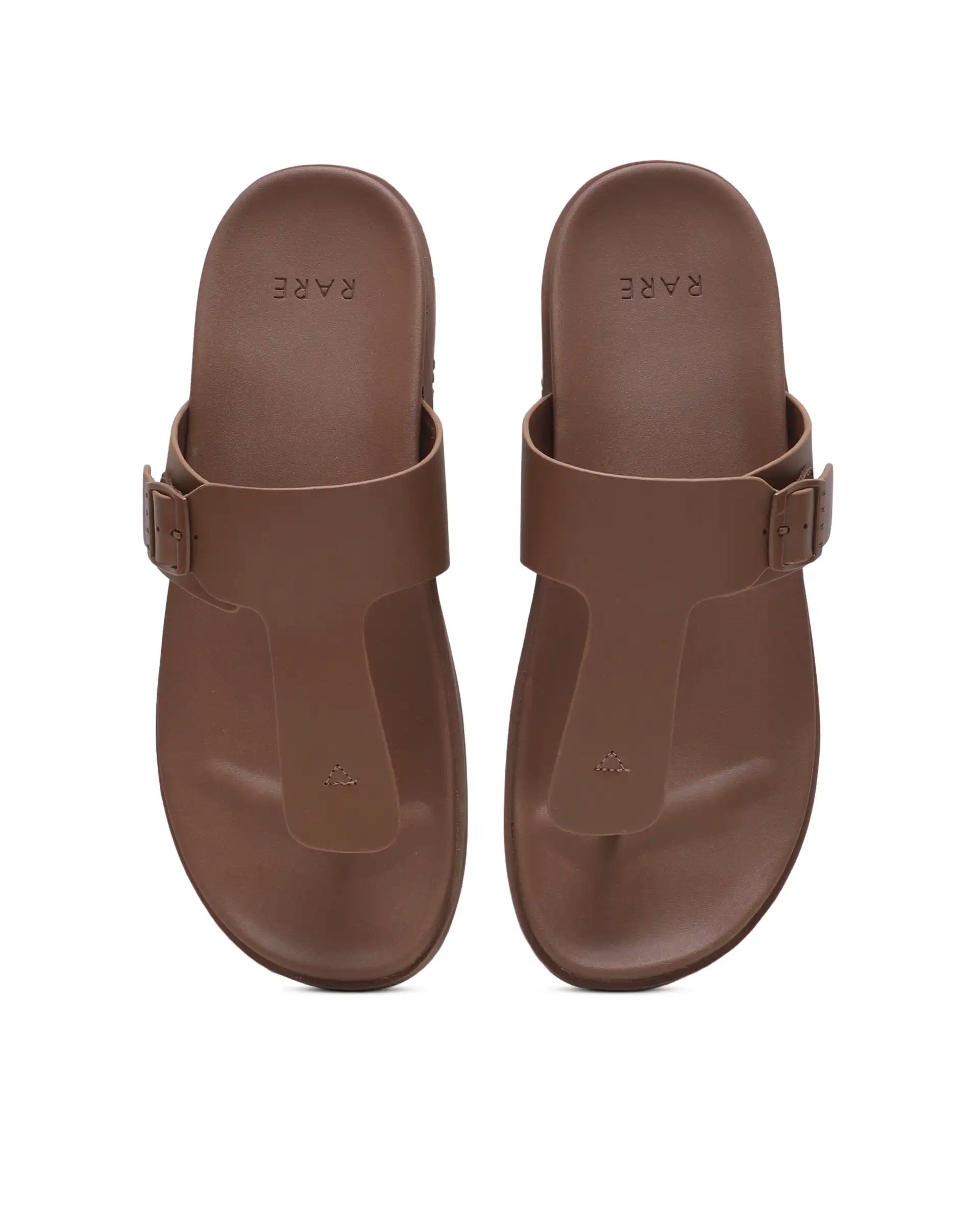 Rarez Men's Tee Light Warm Tan Leather Regular Sandal