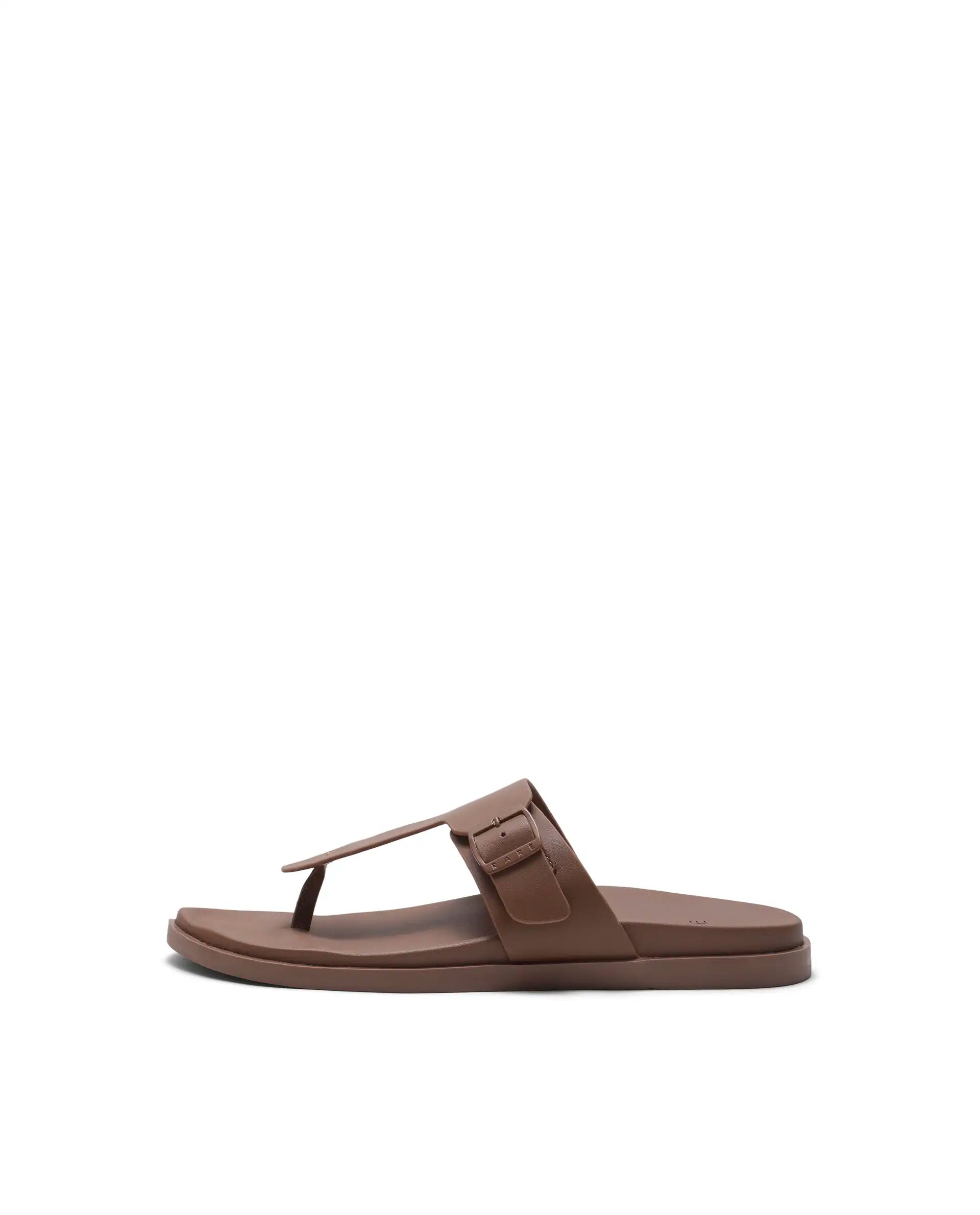 Rarez Men's Tee Light Warm Tan Leather Regular Sandal
