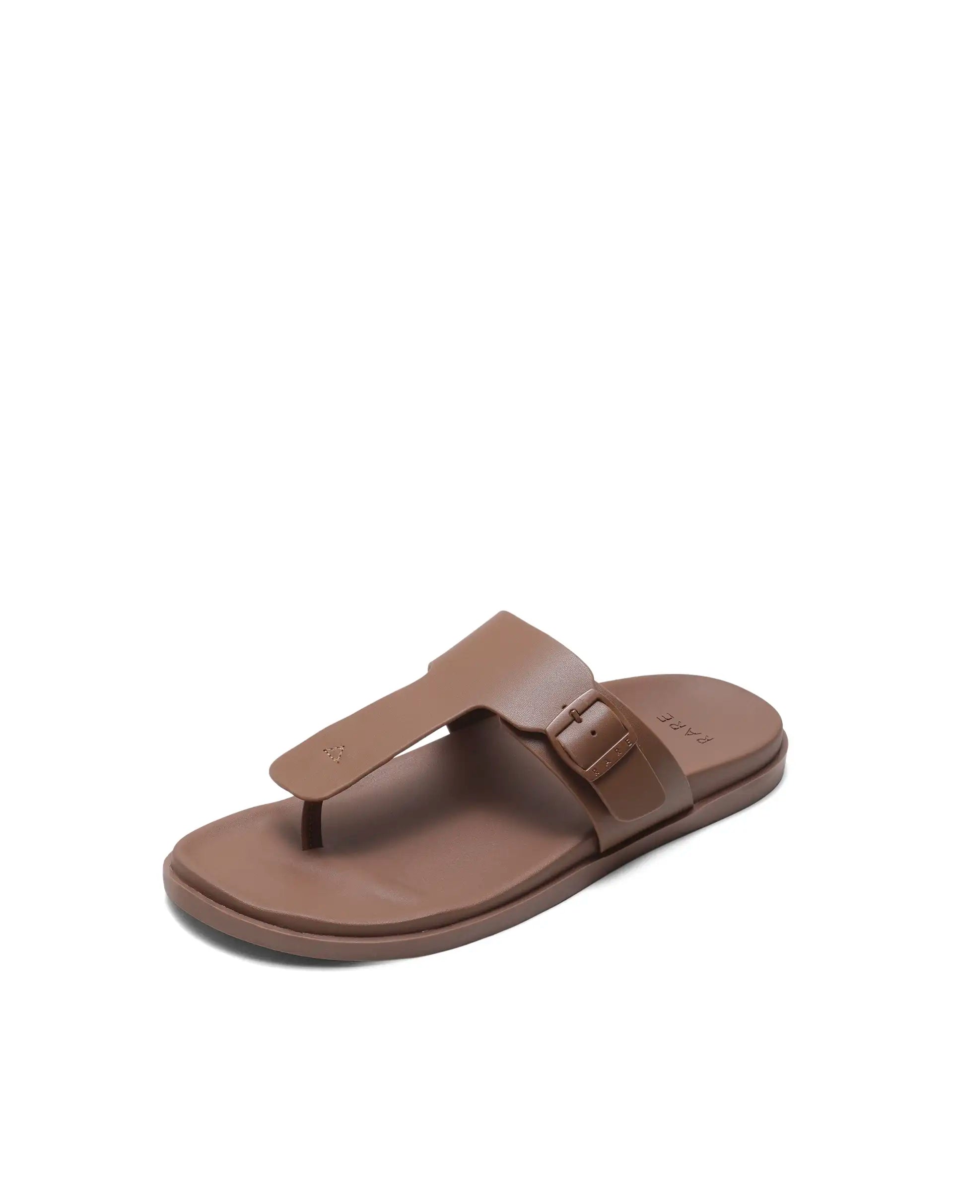 Rarez Men's Tee Light Warm Tan Leather Regular Sandal